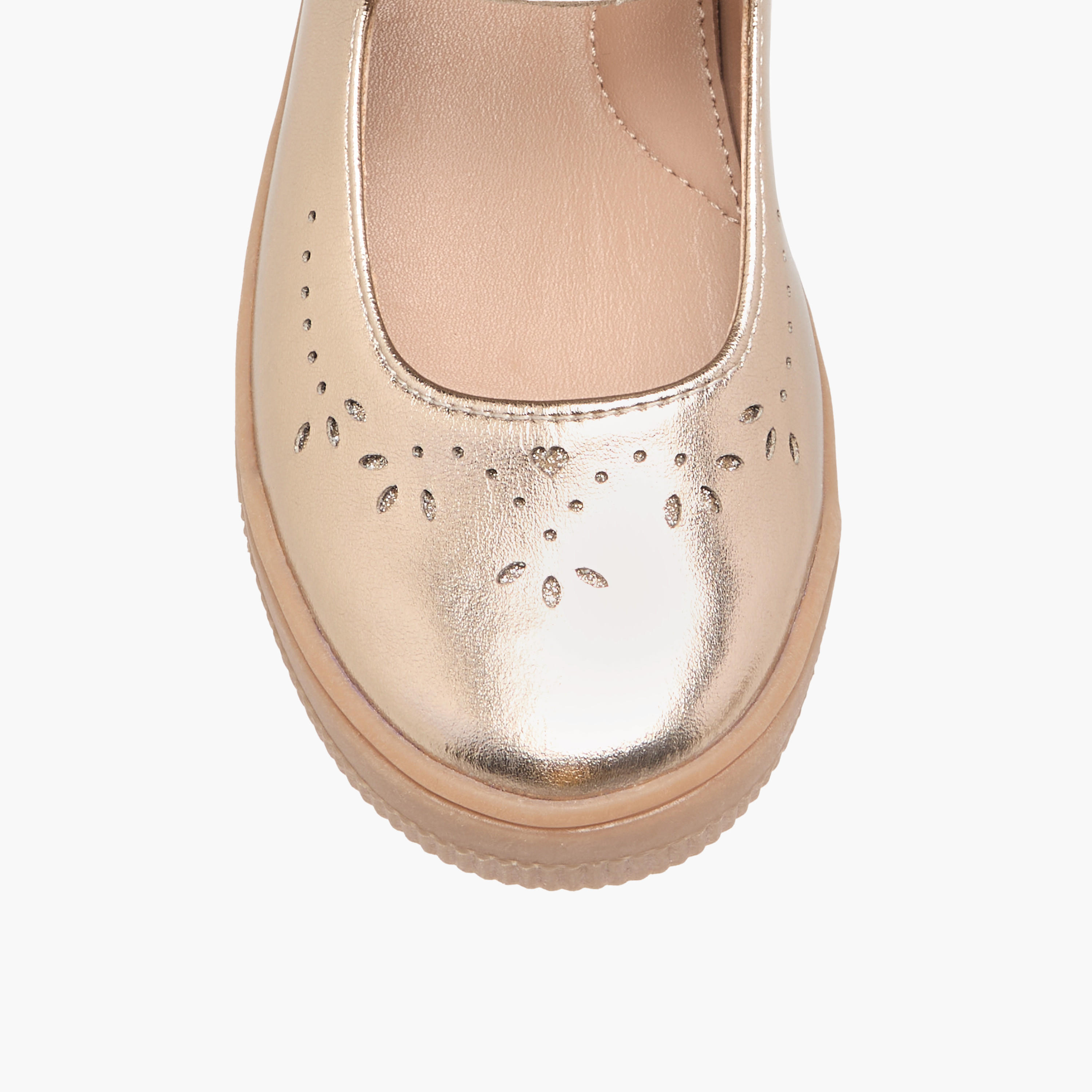 Juniors Cutwork Detail Mary Jane Shoes with Hook and Loop Closure-girls-shoes-maryjanes-image-4