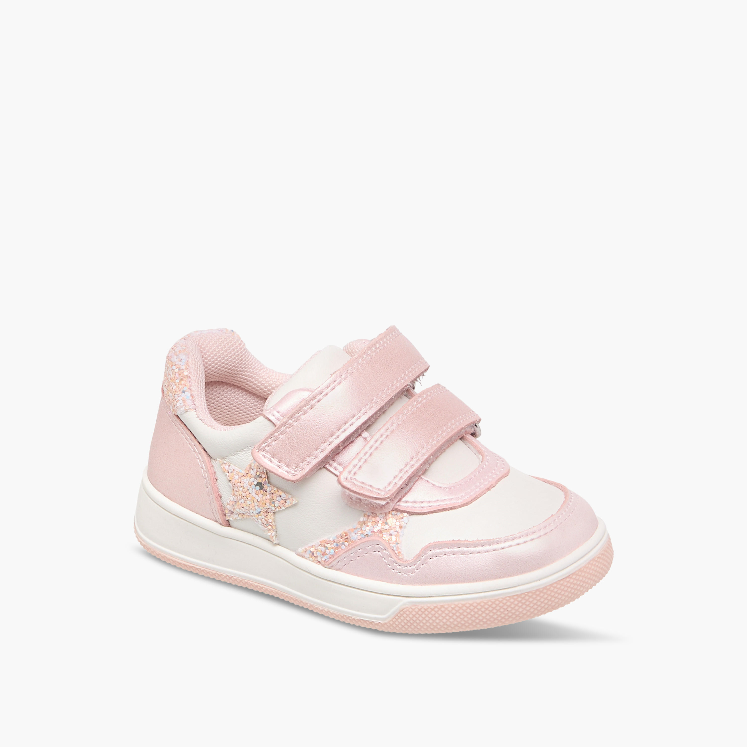 Barefeet Panelled Sneakers with Hook and Loop Closure-girls-shoes-sneakers-image-2