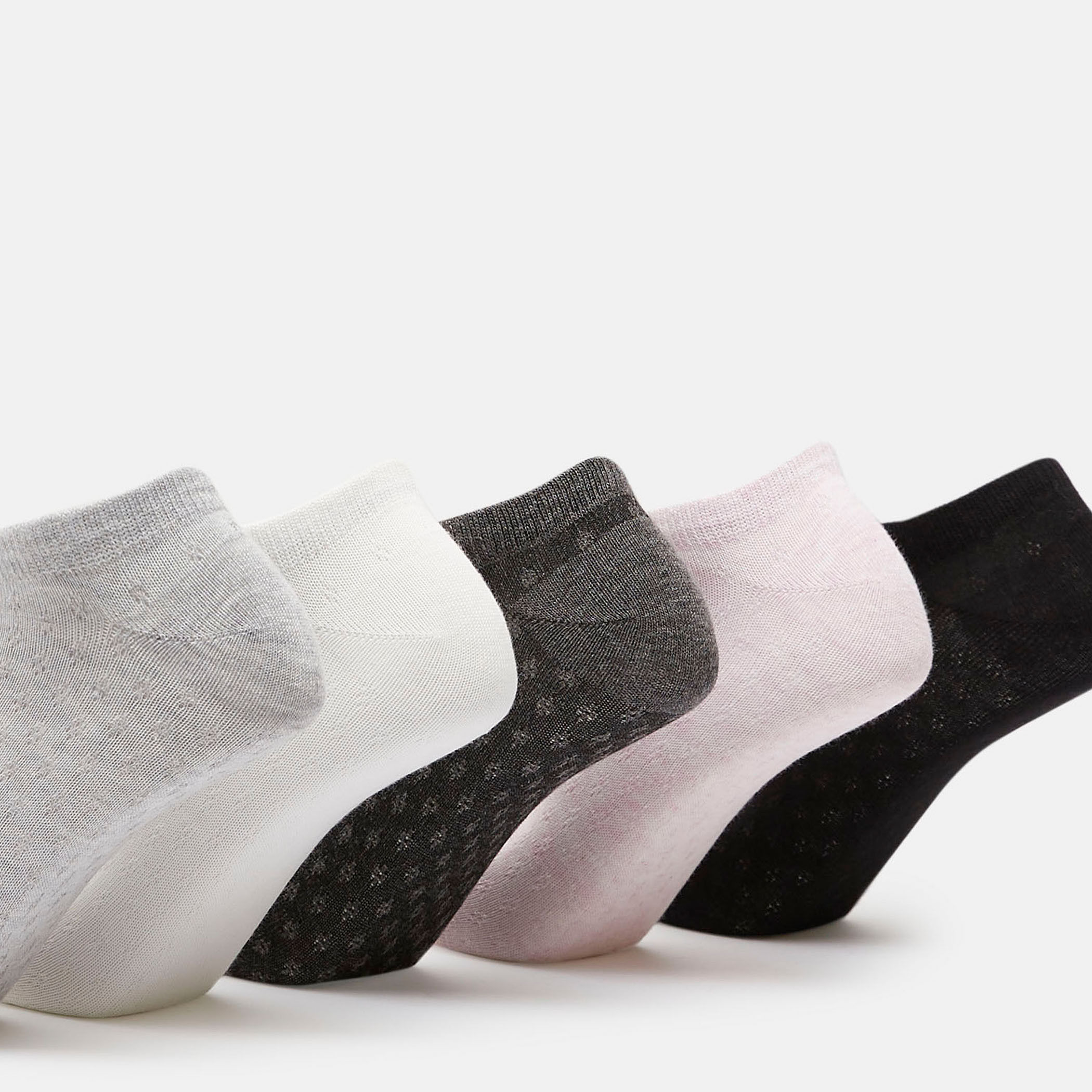 طقم جوارب سادة 5 أزواج بطول الكاحل من شومارت-women-socksandstockings-image-2