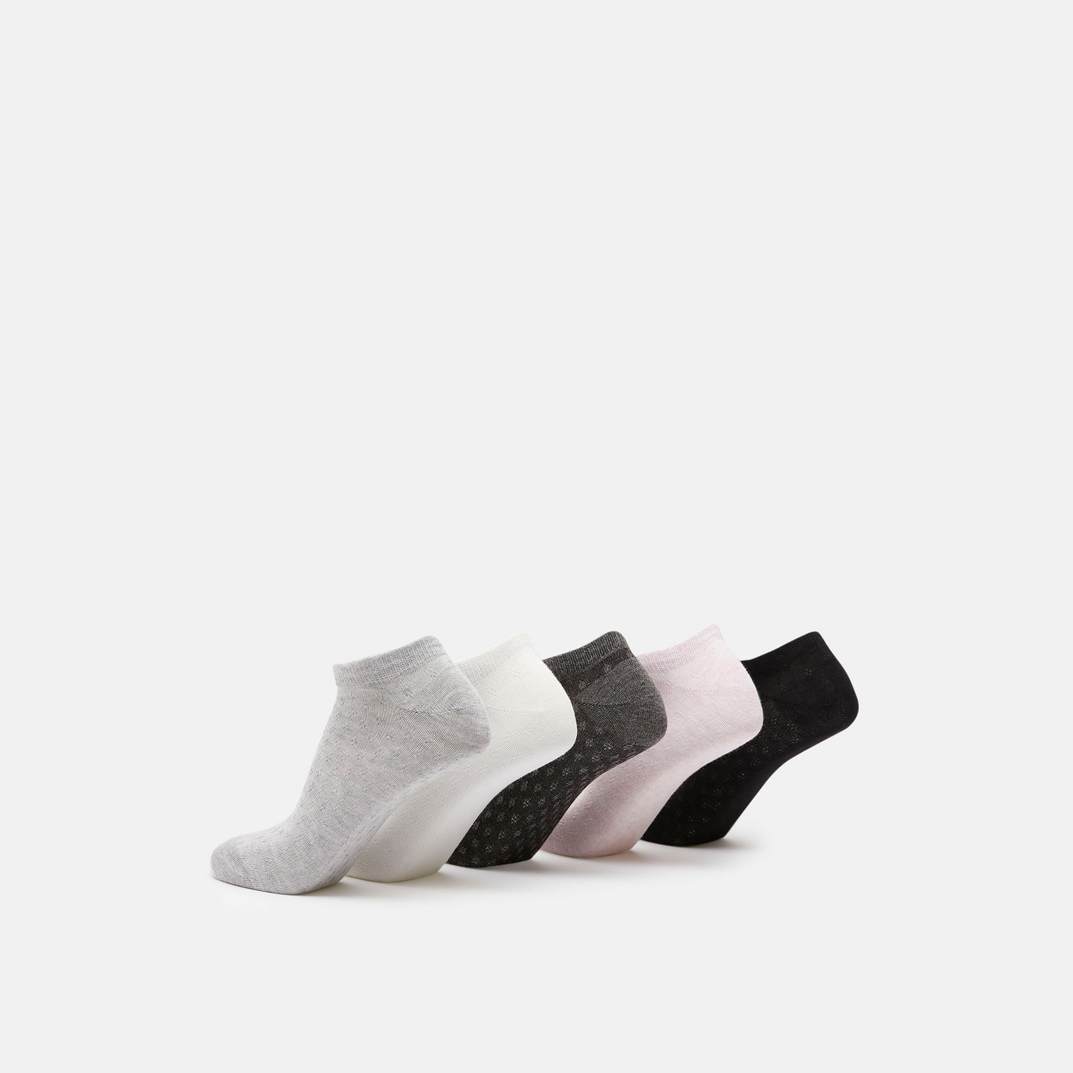 طقم جوارب سادة 5 أزواج بطول الكاحل من شومارت-women-socksandstockings-image-3