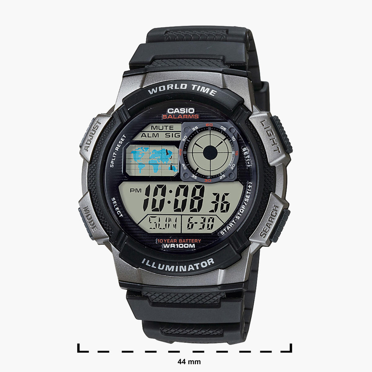 Casio Men's Black Digital Resin Strap Watch AE - 1000W-1BVDF | 44 MM-men-watchesandjewellery-watches-image-2