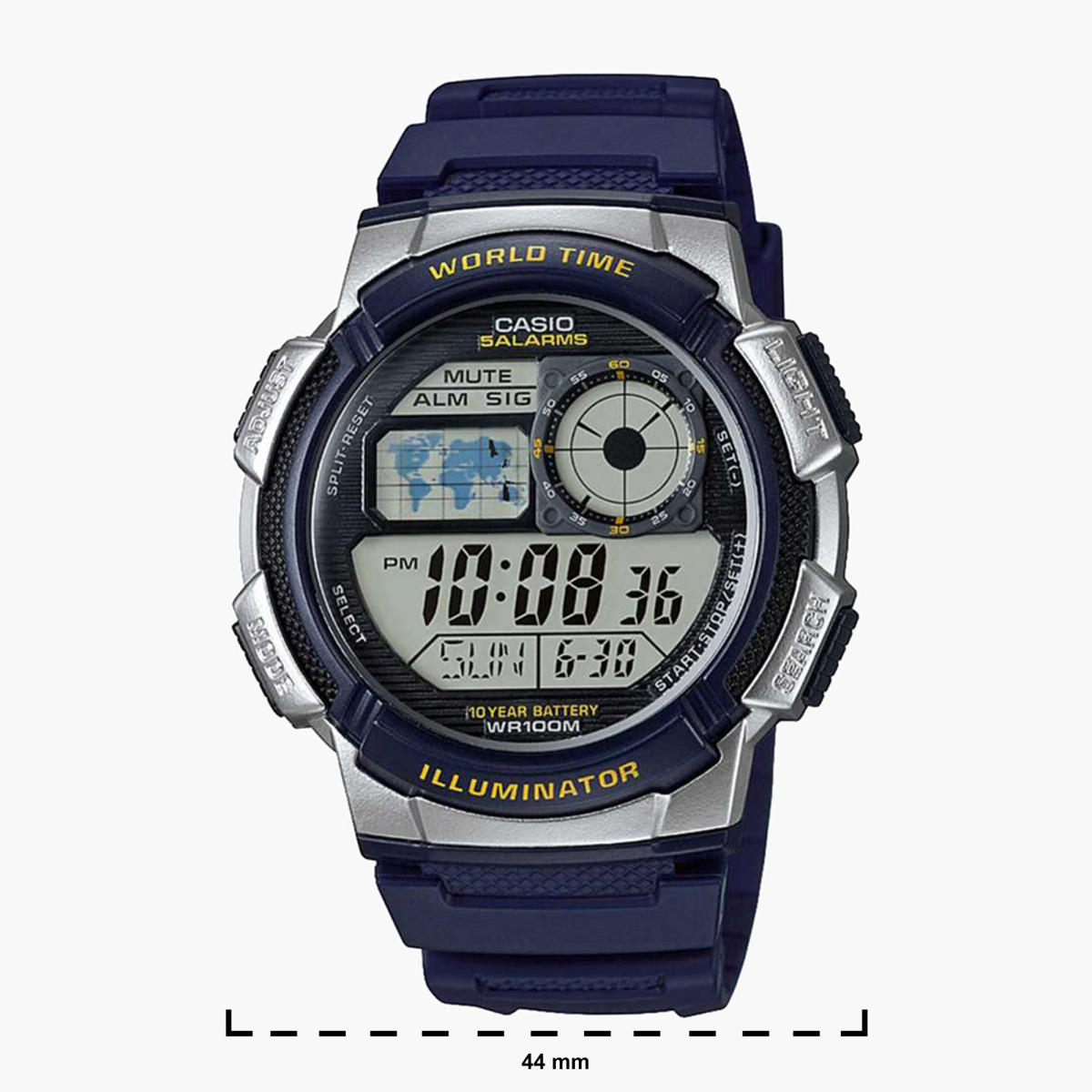 ساعة يد رقمية زرقاء بسوار راتنج للرجال من كاسيو- AE-1000W-2AVDF-men-watchesandjewellery-watches-image-2