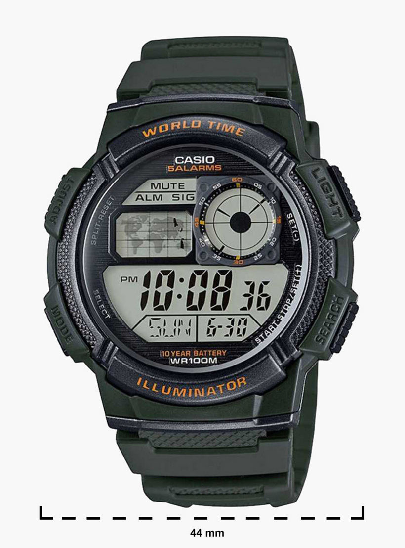 ساعة يد رقمية بسوار راتنج أخضر للرجال من كاسيو- AE-1000W-3AVDF-men-watchesandjewellery-watches-image-2