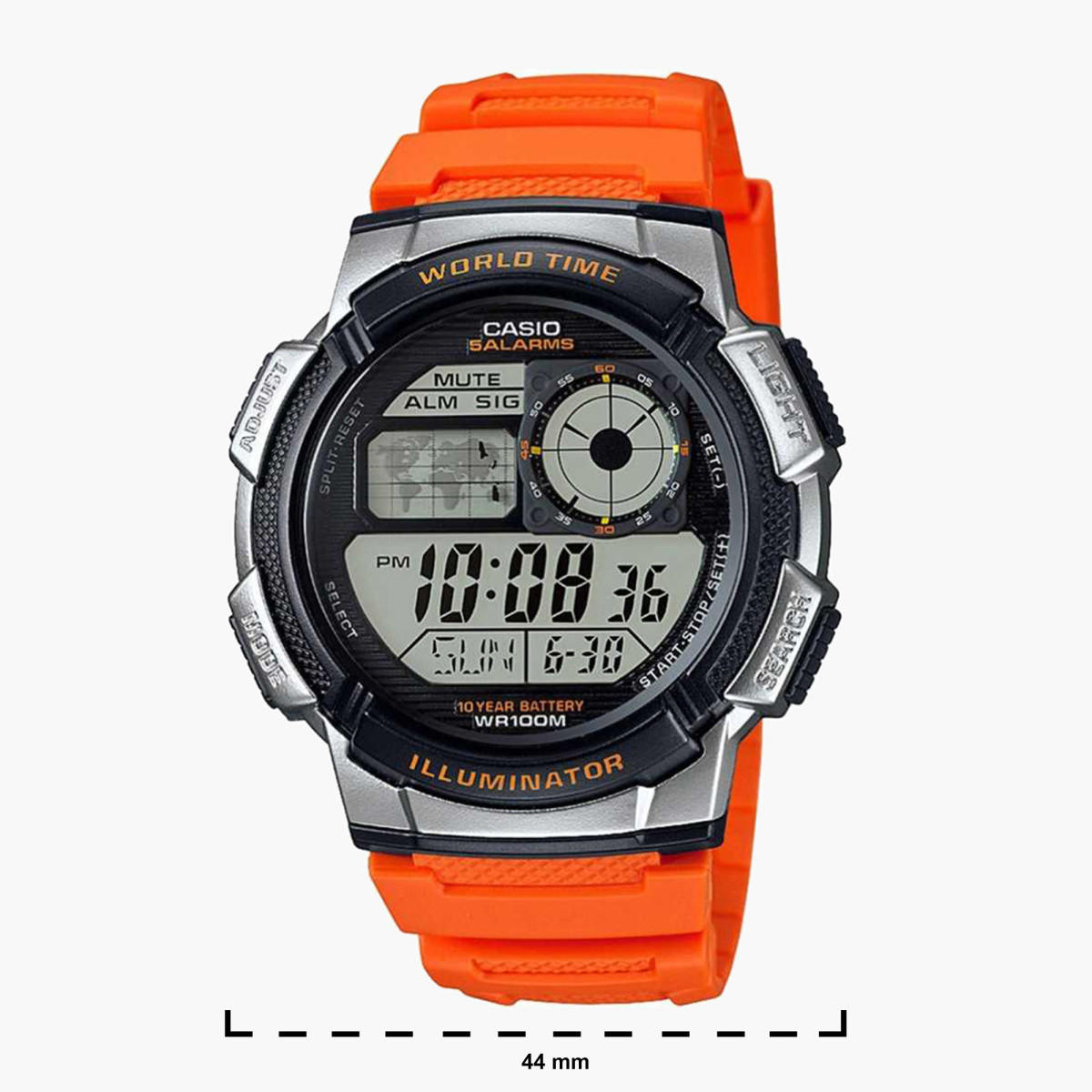 Casio Men's Orange Digital Resin Strap Watch AE-1000W-4BVDF | 44 MM-men-watchesandjewellery-watches-image-2