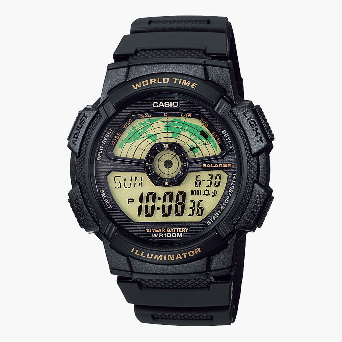 ساعة يد رقمية سوداء بسوار راتنج للرجال من كاسيو- AE-1100W-1BVDF-men-watchesandjewellery-watches-image-1