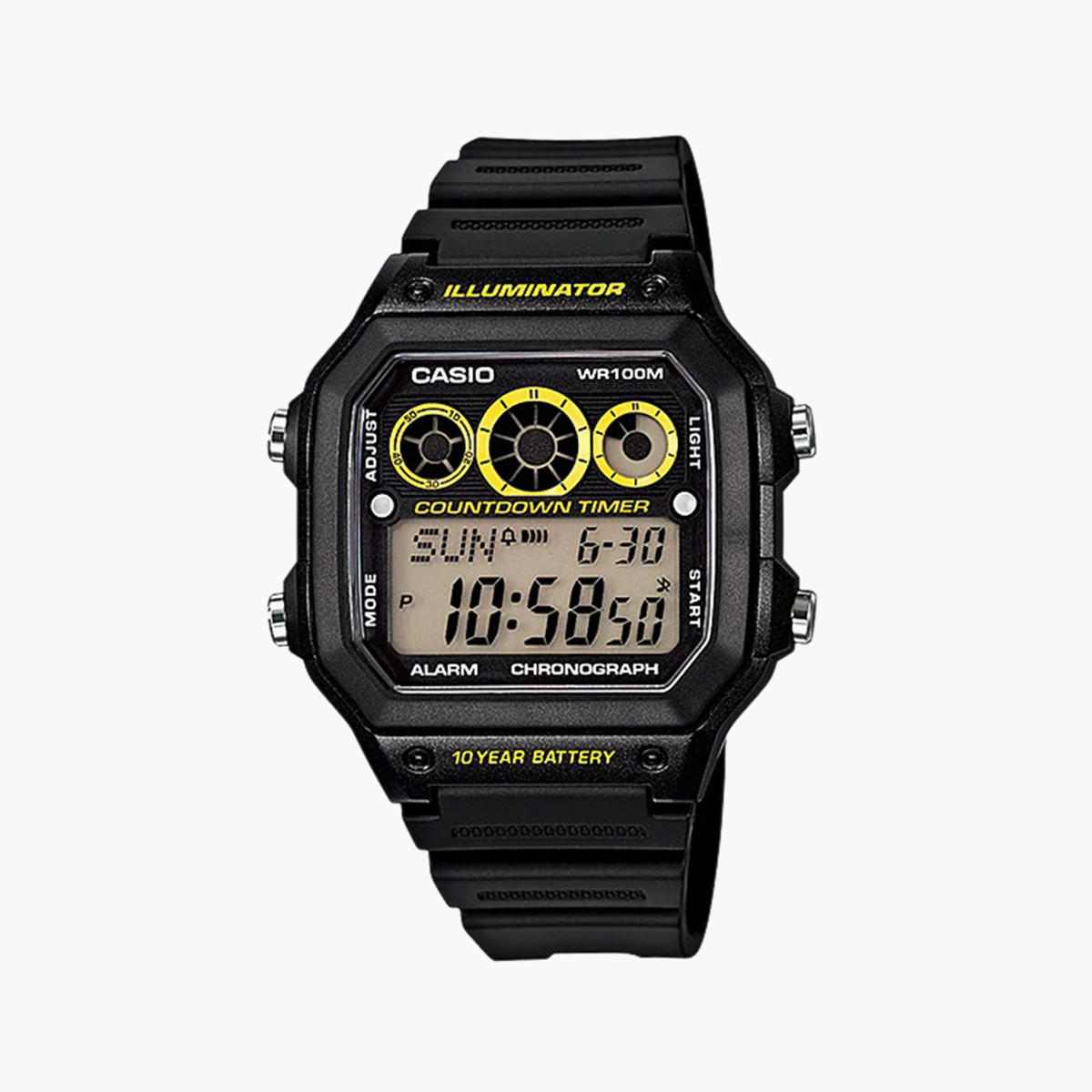 AE-1300WH-1AVDF- راقب حزام معدن رقميّة أسود ملك الرجال كاسيو-men-watchesandjewellery-watches-image-1