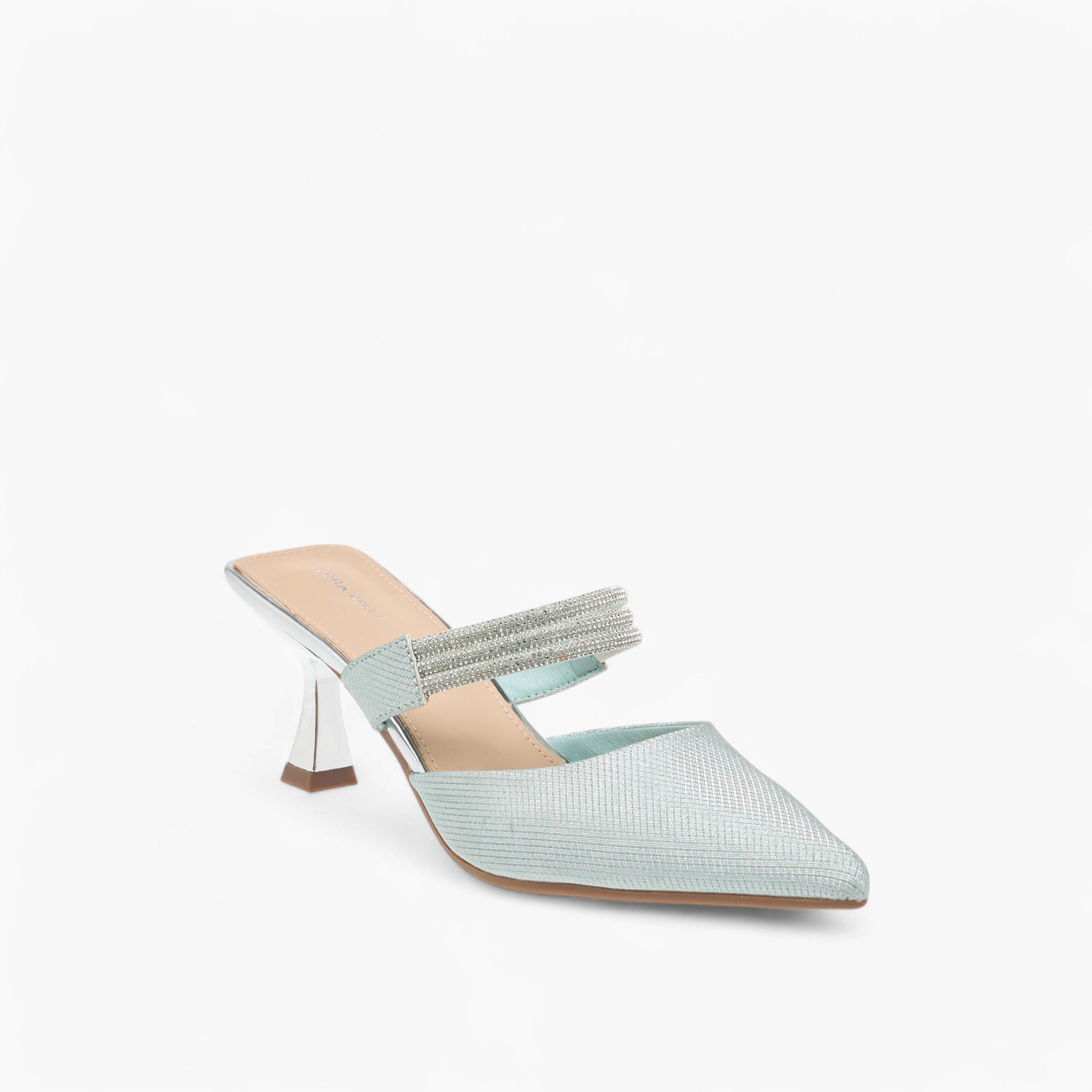 Flora Bella Embellished Pointed Toe Mules with Flared Heels-women-shoes-heels-image-2