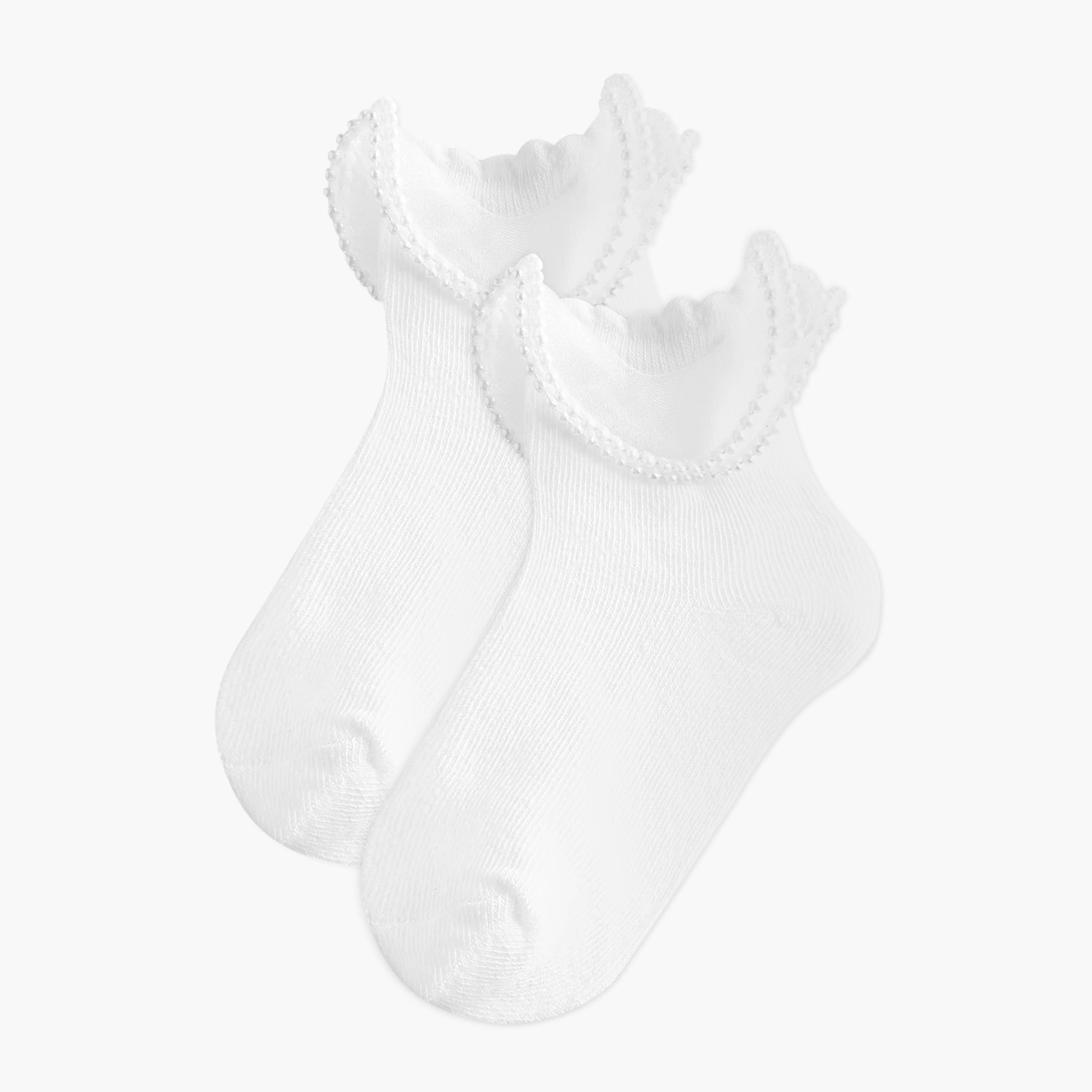 Pack of 2 Celeste Girls Socks with Pearl Frill Detail-girls-accessories-socks-image-1
