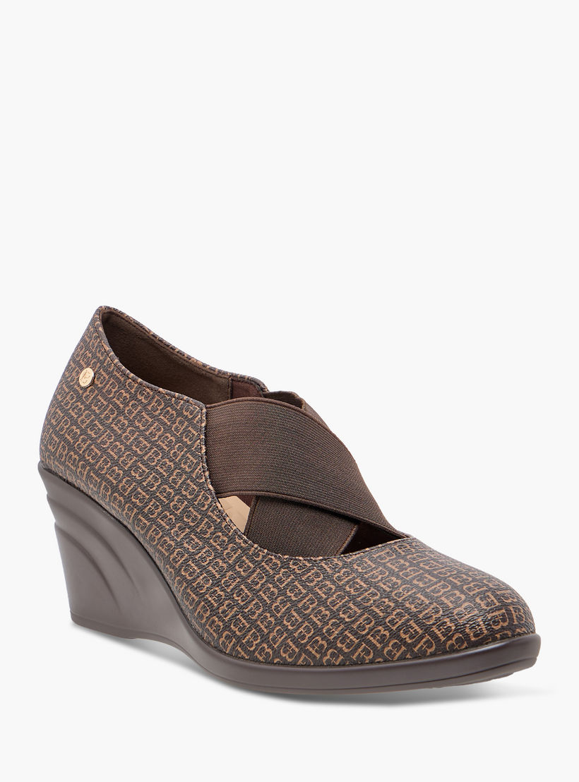 Flora Bella Monogram Printed Slip-On Pumps with Wedge Heels-women-shoes-heels-image-2