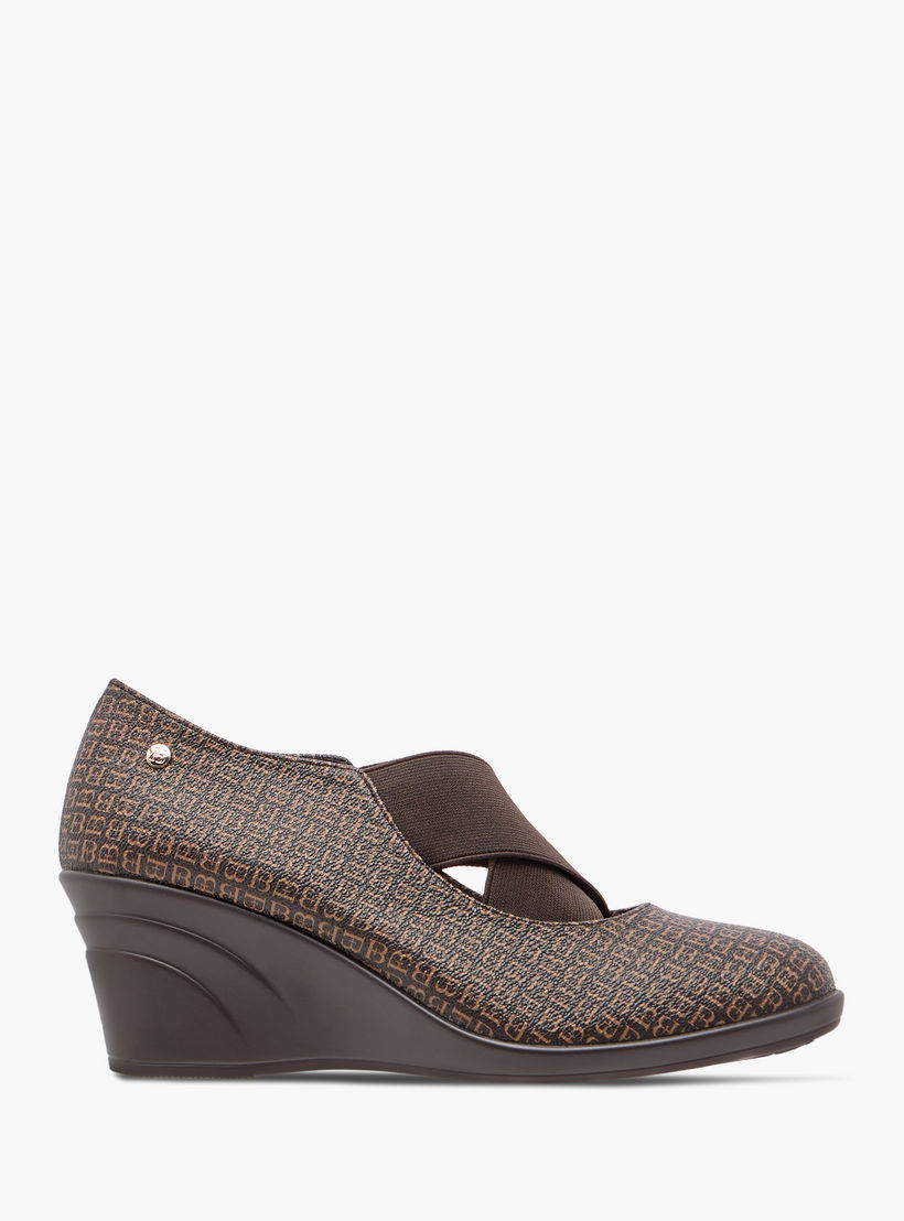 Flora Bella Monogram Printed Slip-On Pumps with Wedge Heels-women-shoes-heels-image-3