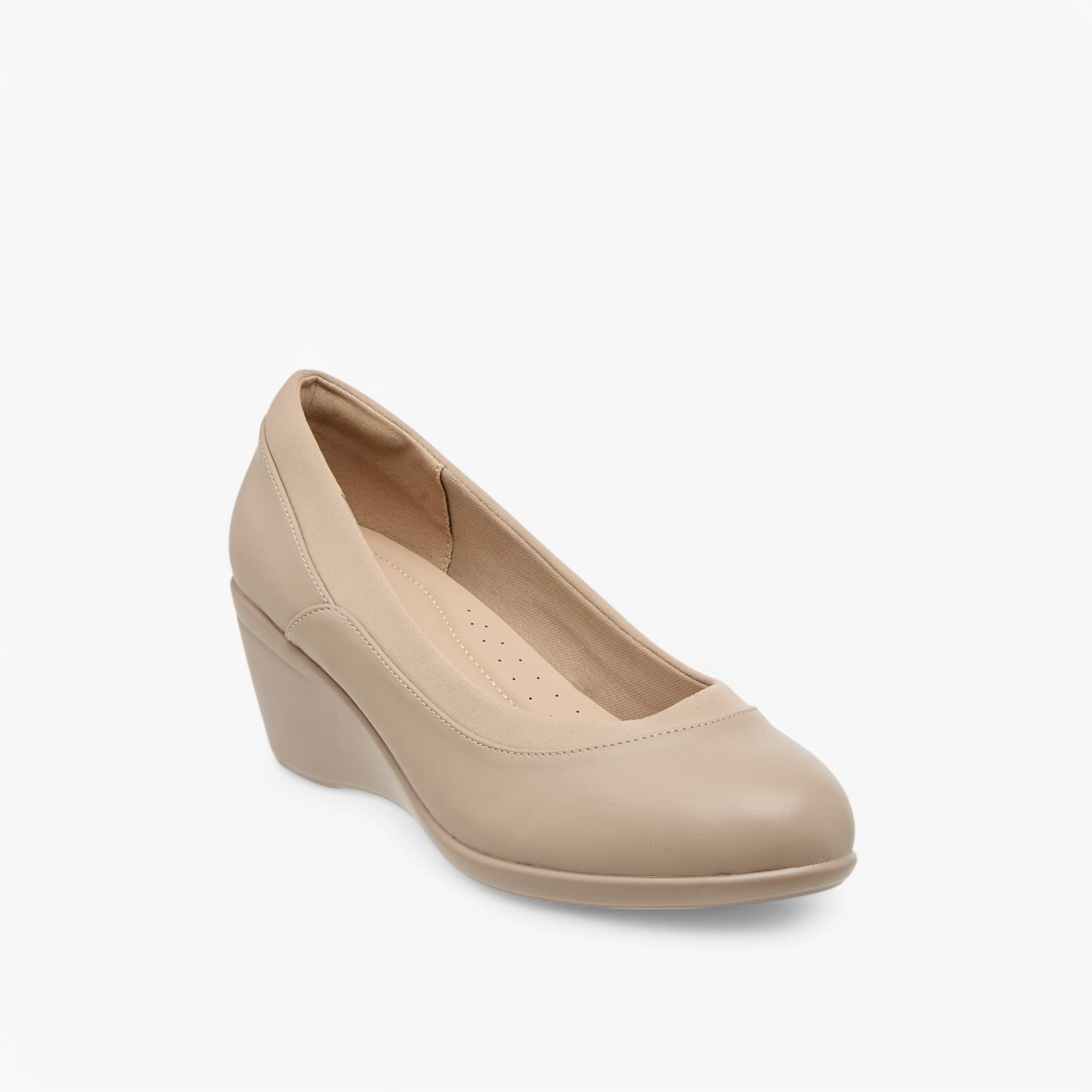 Flora Bella Solid Slip-On Comfort Shoes with Wedge Heels-women-shoes-ballerinas-image-2