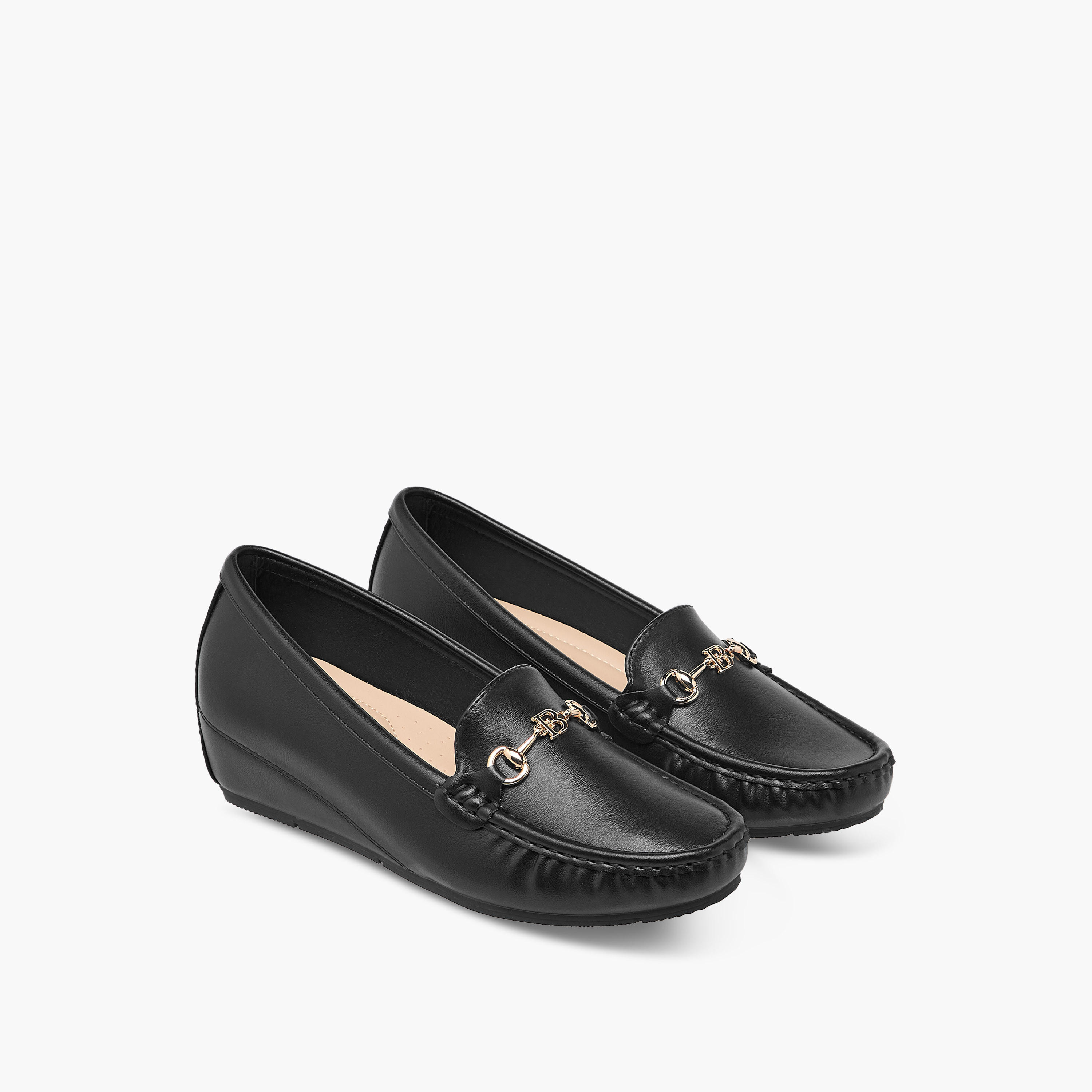 Flora Bella Metal Accent Slip-On Loafers with Wedge Heels-women-shoes-loafersandmoccasins-image-1