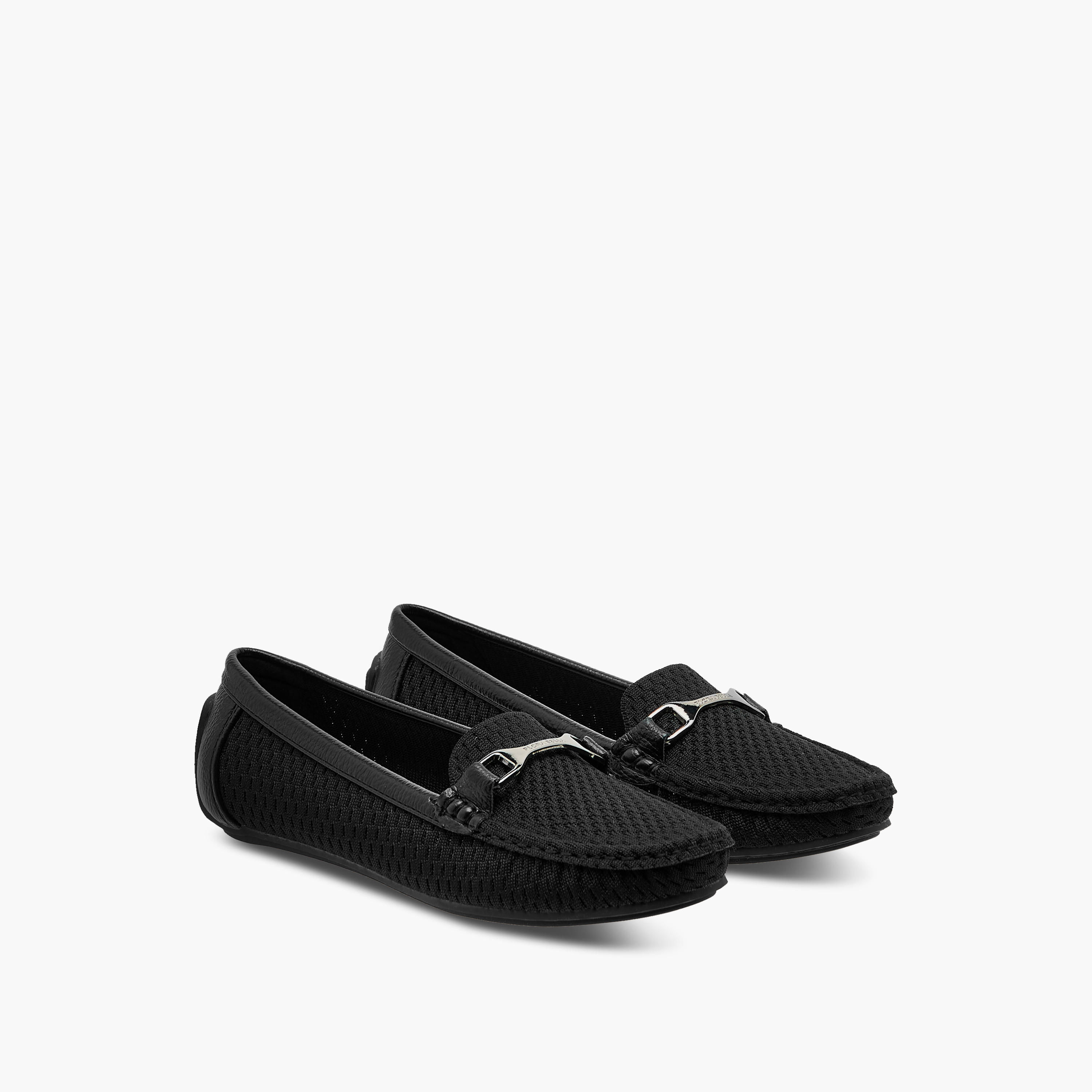 Flora Bella Textured Slip-On Loafers with Metal Accent-women-shoes-flats-loafers-image-1