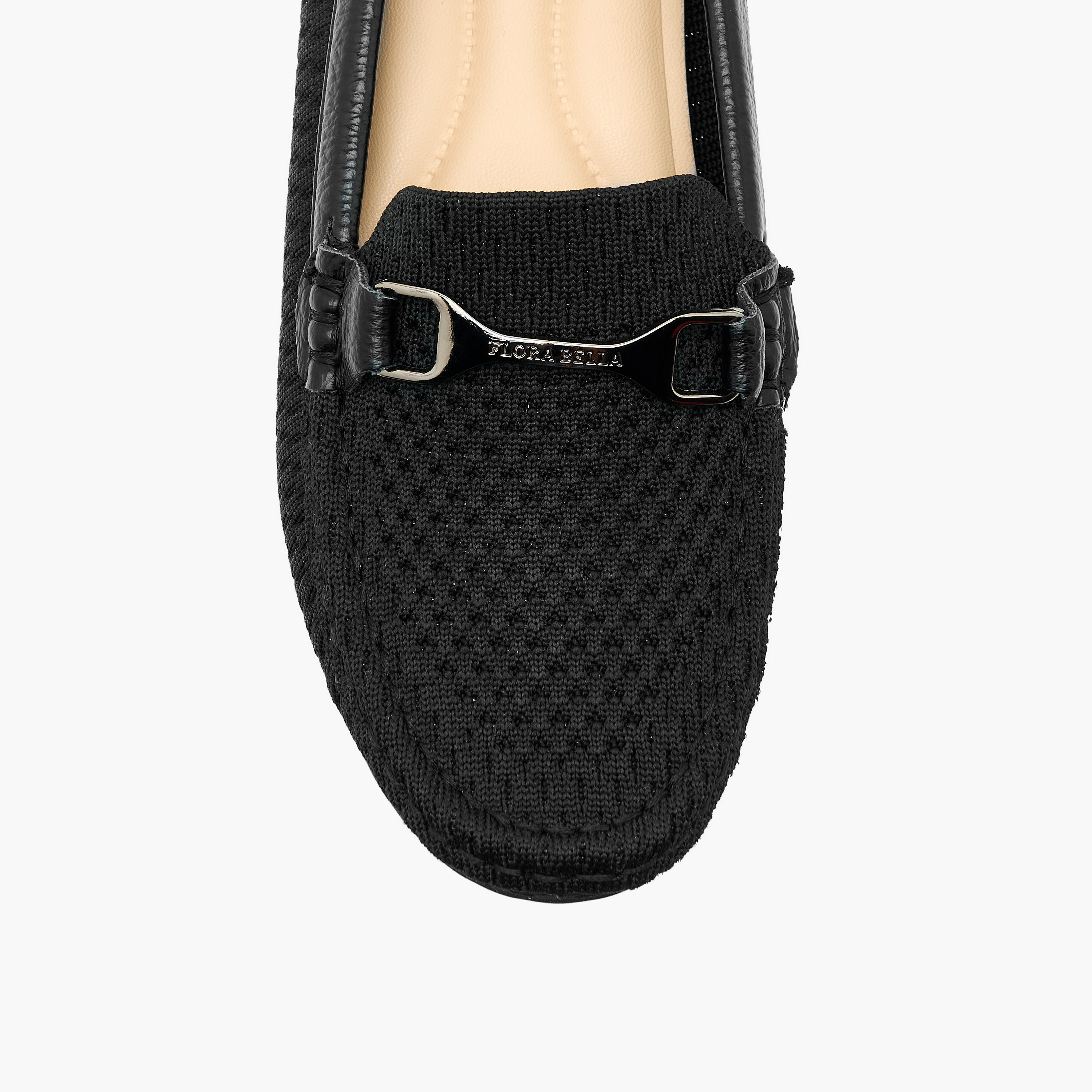 Flora Bella Textured Slip-On Loafers with Metal Accent-women-shoes-flats-loafers-image-4