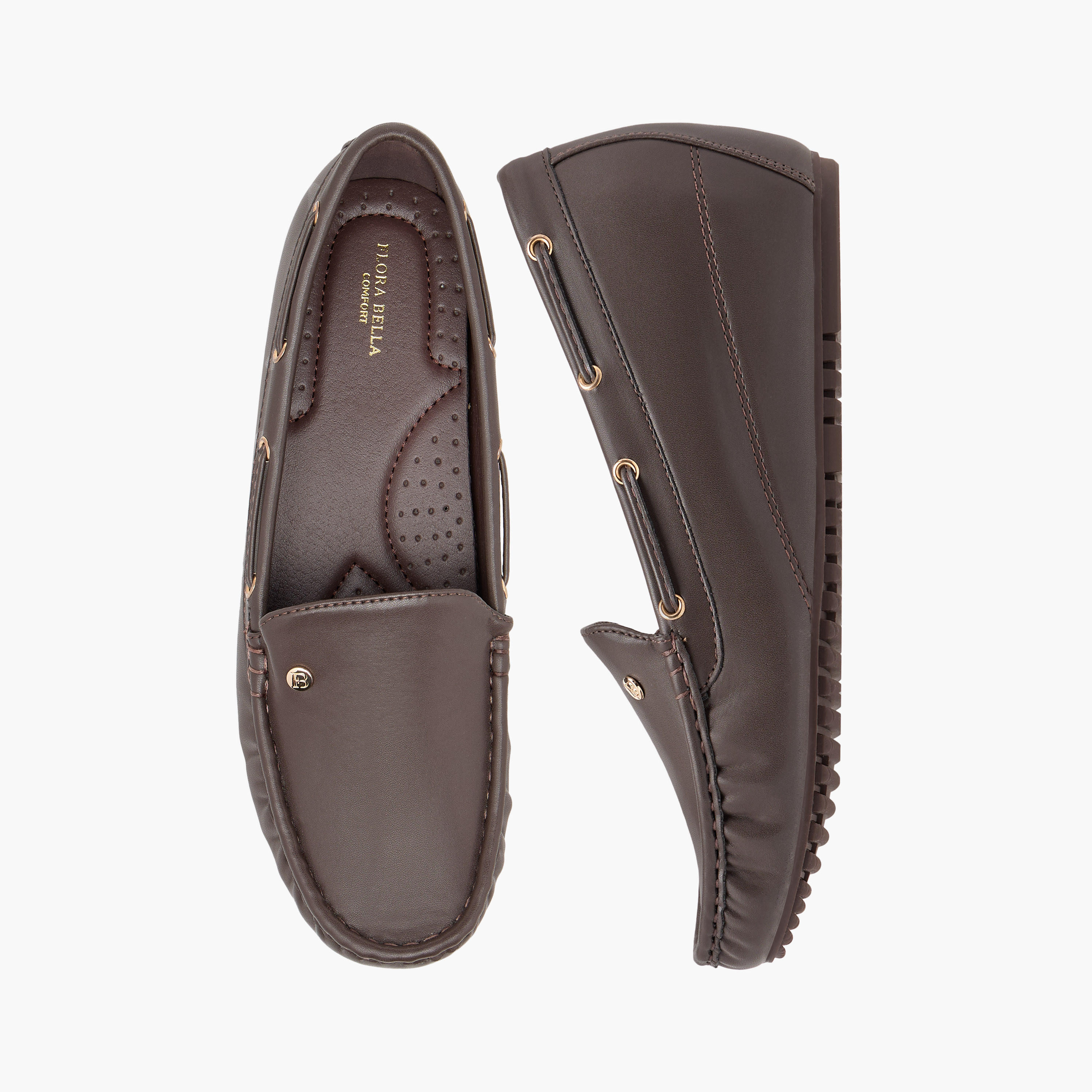 حذاء سهل الارتداء سادة بكعب سميك من فلورا بيلا-women-shoes-flats-loafers-image-6