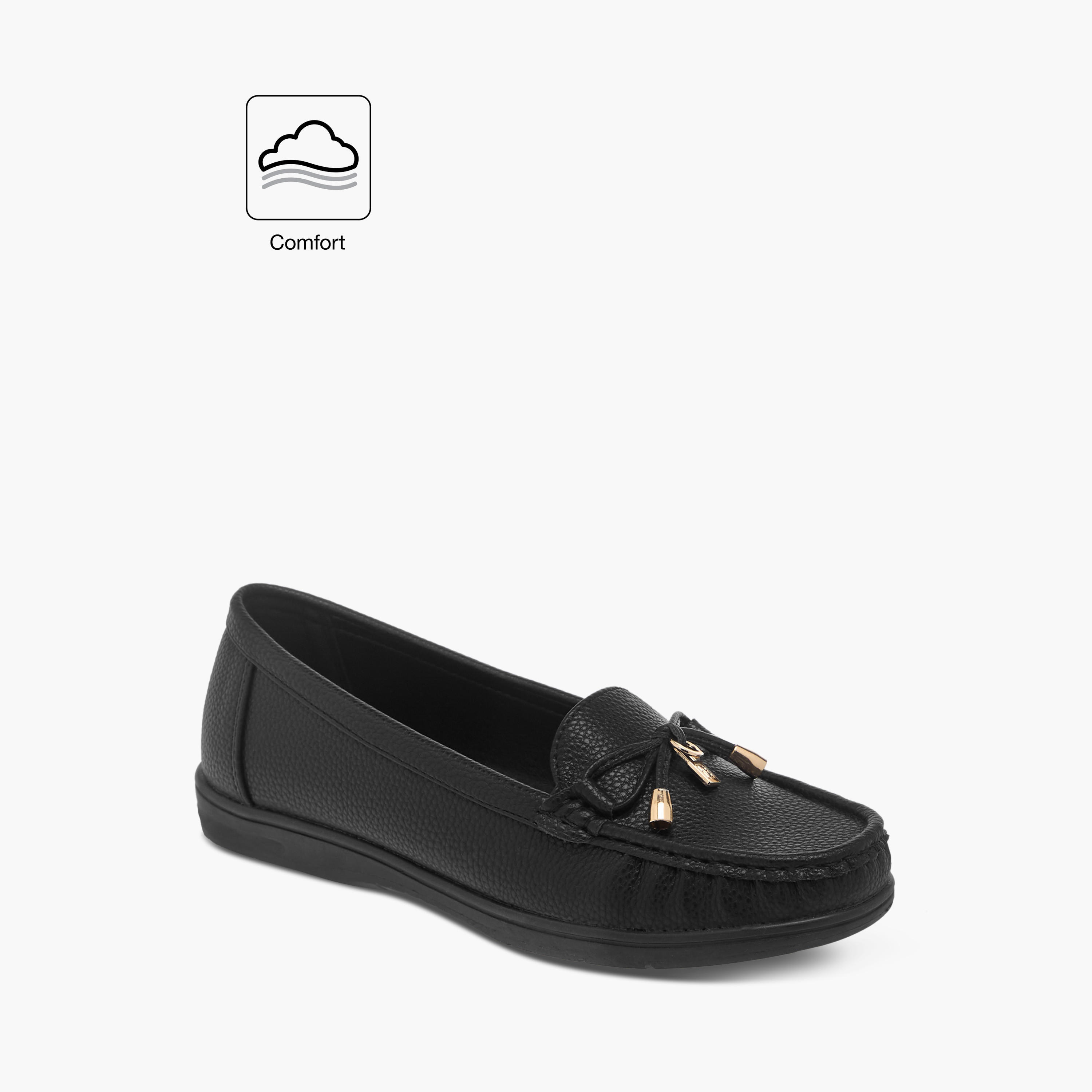 حذاء بارز الملمس وسهل الارتداء بزينة فيونكة من فلورا بيلا-women-shoes-flats-loafers-image-2