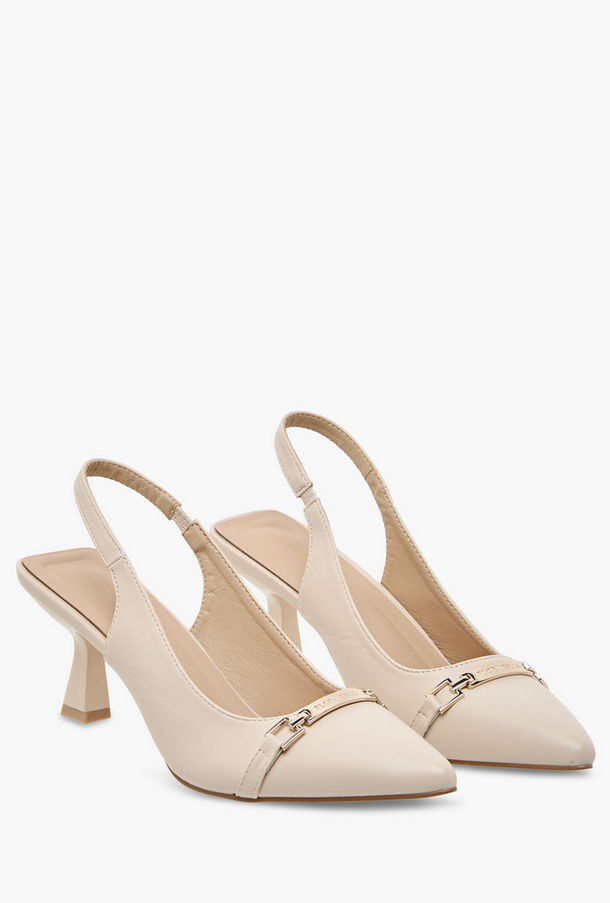 Flora Bella Metallic Accent Detail Slingback Shoes with Flared Heels-women-image-1