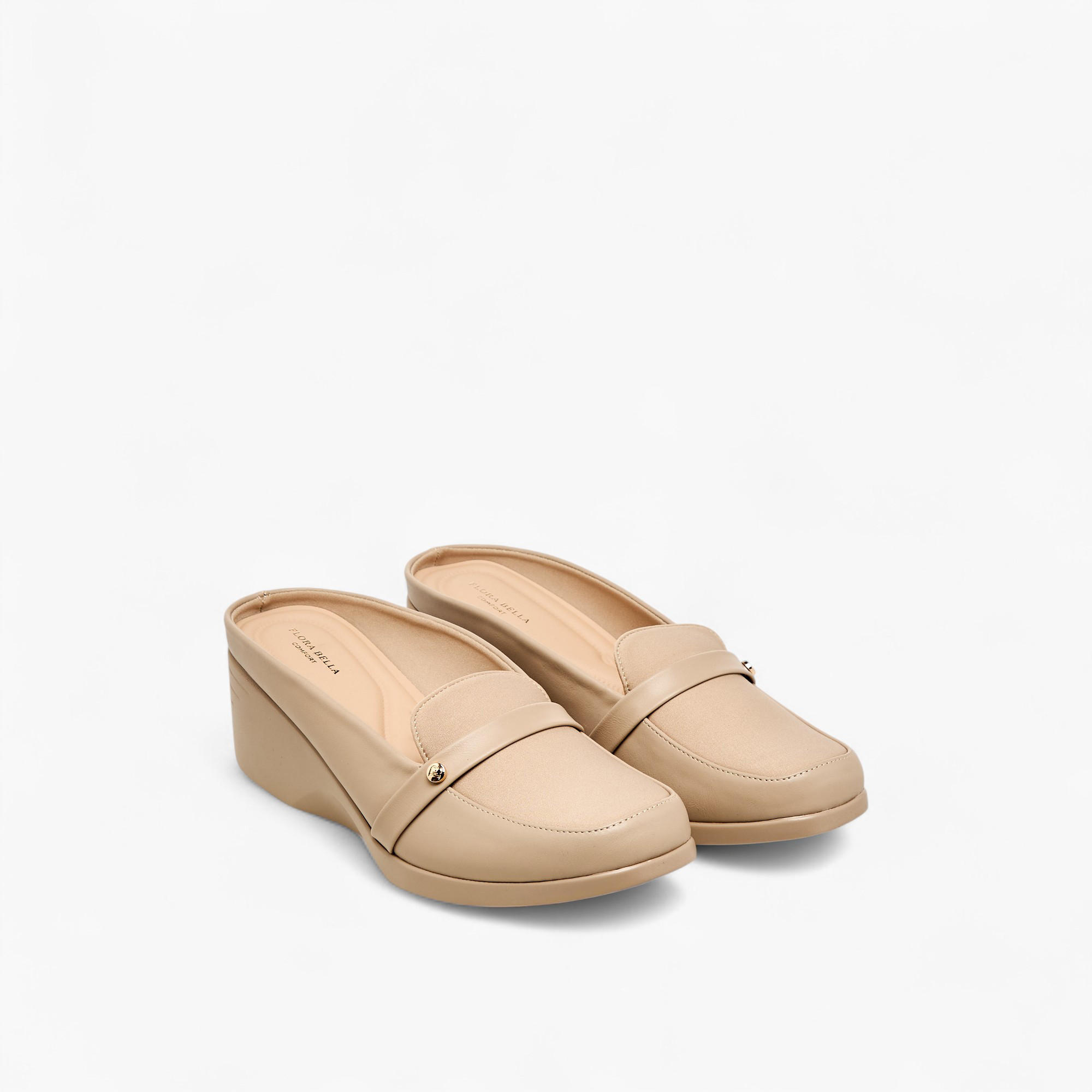 Flora Bella Solid Slip-On Mules with Wedge Heels-women-shoes-heels-image-1