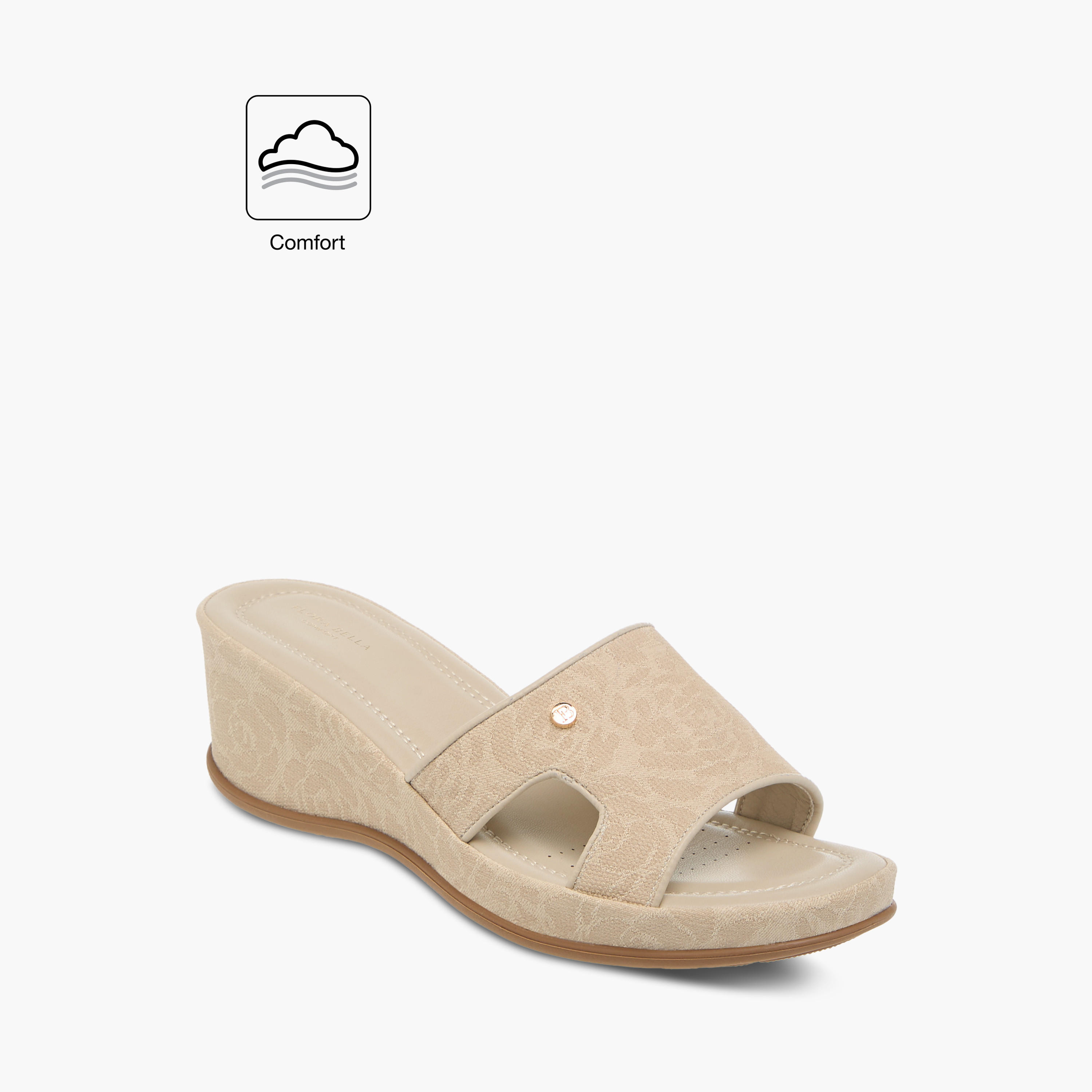 Flora Bella Floral Textured Slip-On Wedge Heel Comfort Sandals-women-shoes-sandals-heeled-image-2
