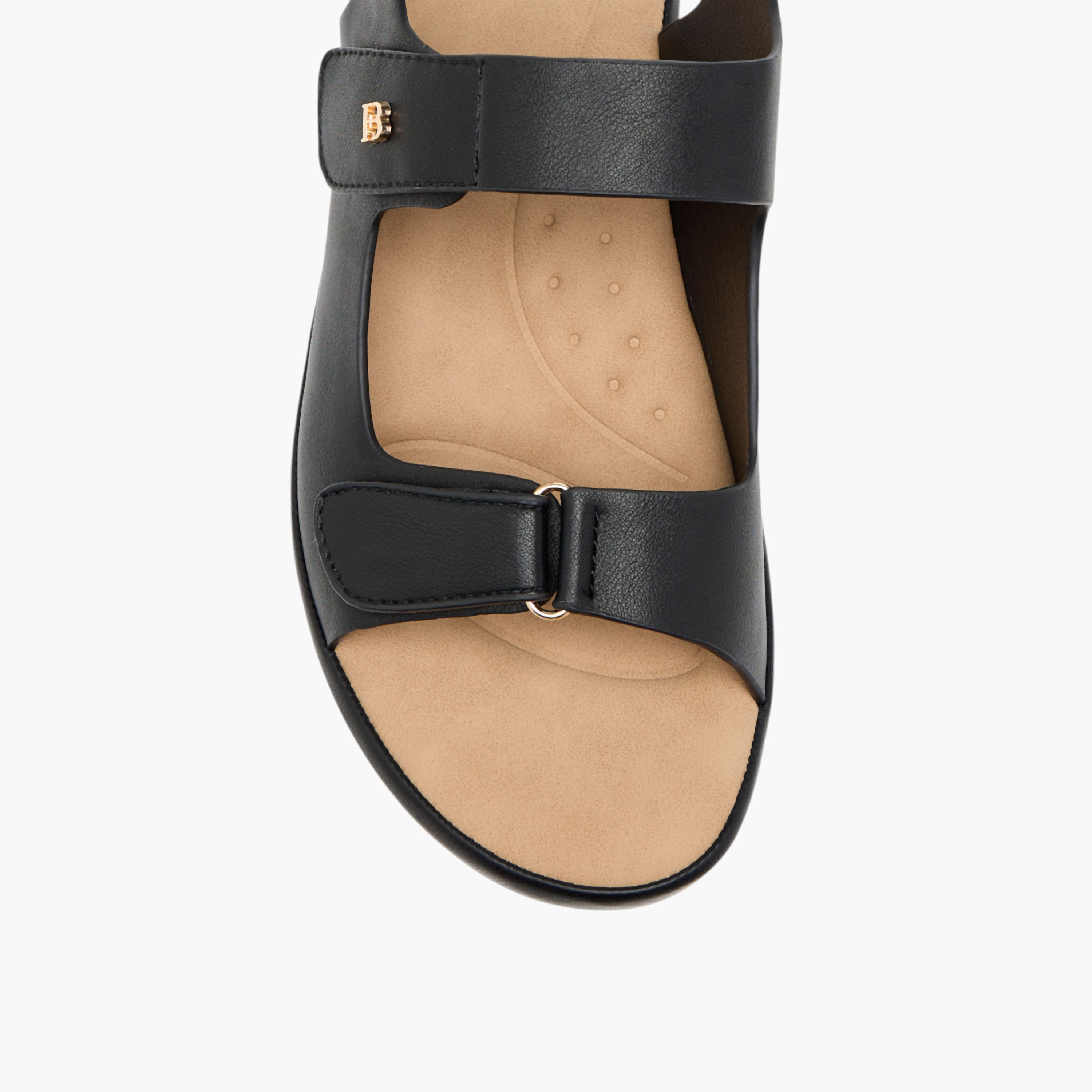 Flora Bella Solid Comfort Sandals with Hook and Loop Closure-women-shoes-flats-sandals-image-3