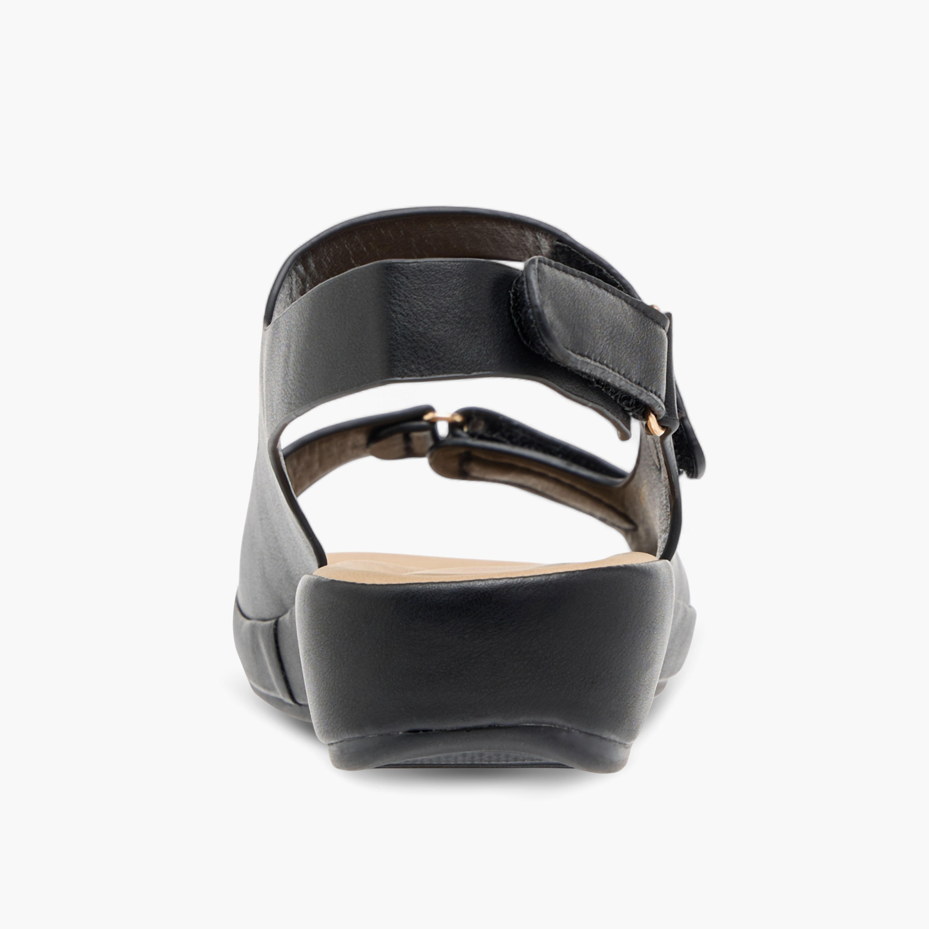 Flora Bella Solid Comfort Sandals with Hook and Loop Closure-women-shoes-flats-sandals-image-4