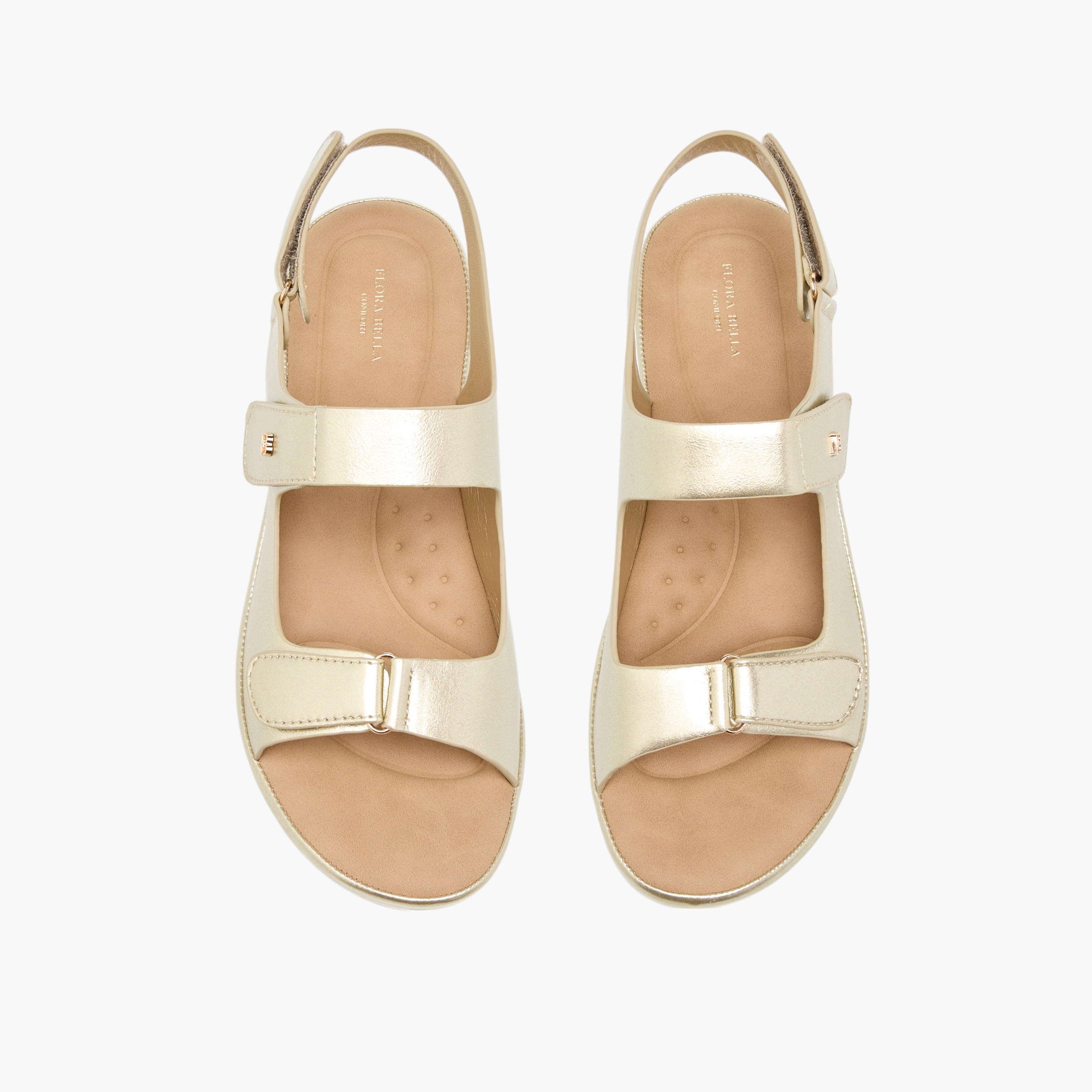 صندل مريح سادة بشريط إغلاق لاصق من فلورا بيلا-women-shoes-flats-sandals-image-1