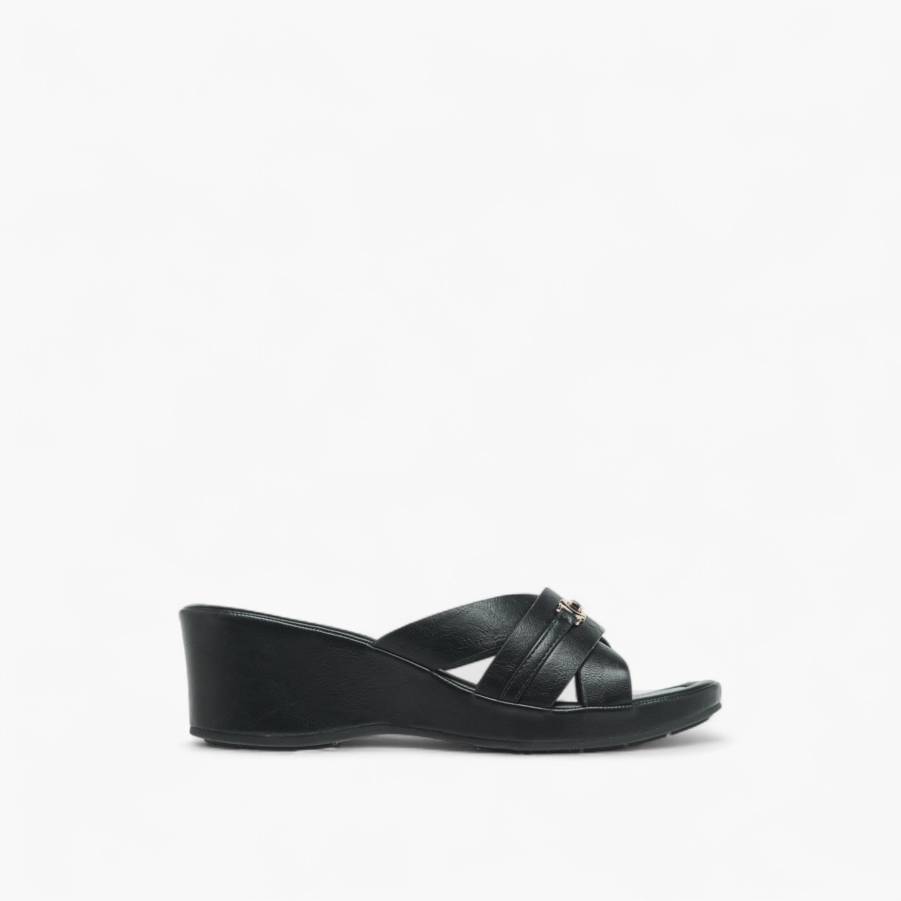 Flora Bella Metal Accent Slip-On Sandals with Wedge Heels-women-shoes-sandals-heeled-image-3