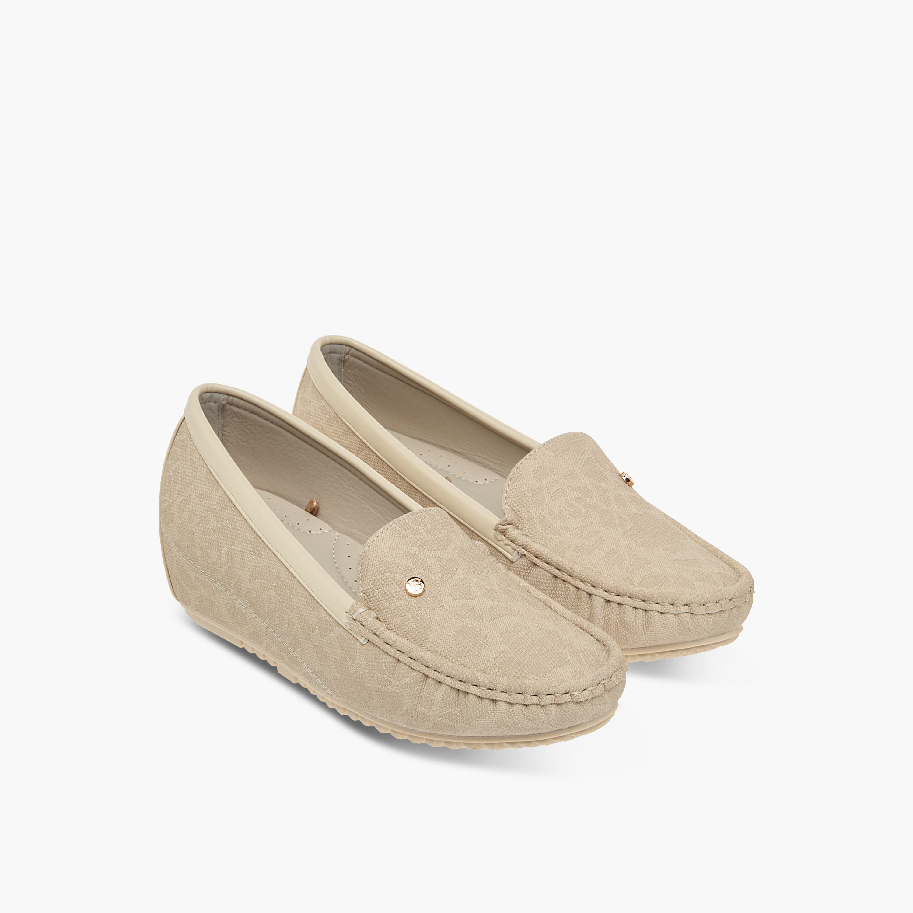 Flora Bella Floral Textured Slip-On Comfort Loafers with Wedge Heels-women-shoes-loafersandmoccasins-image-1