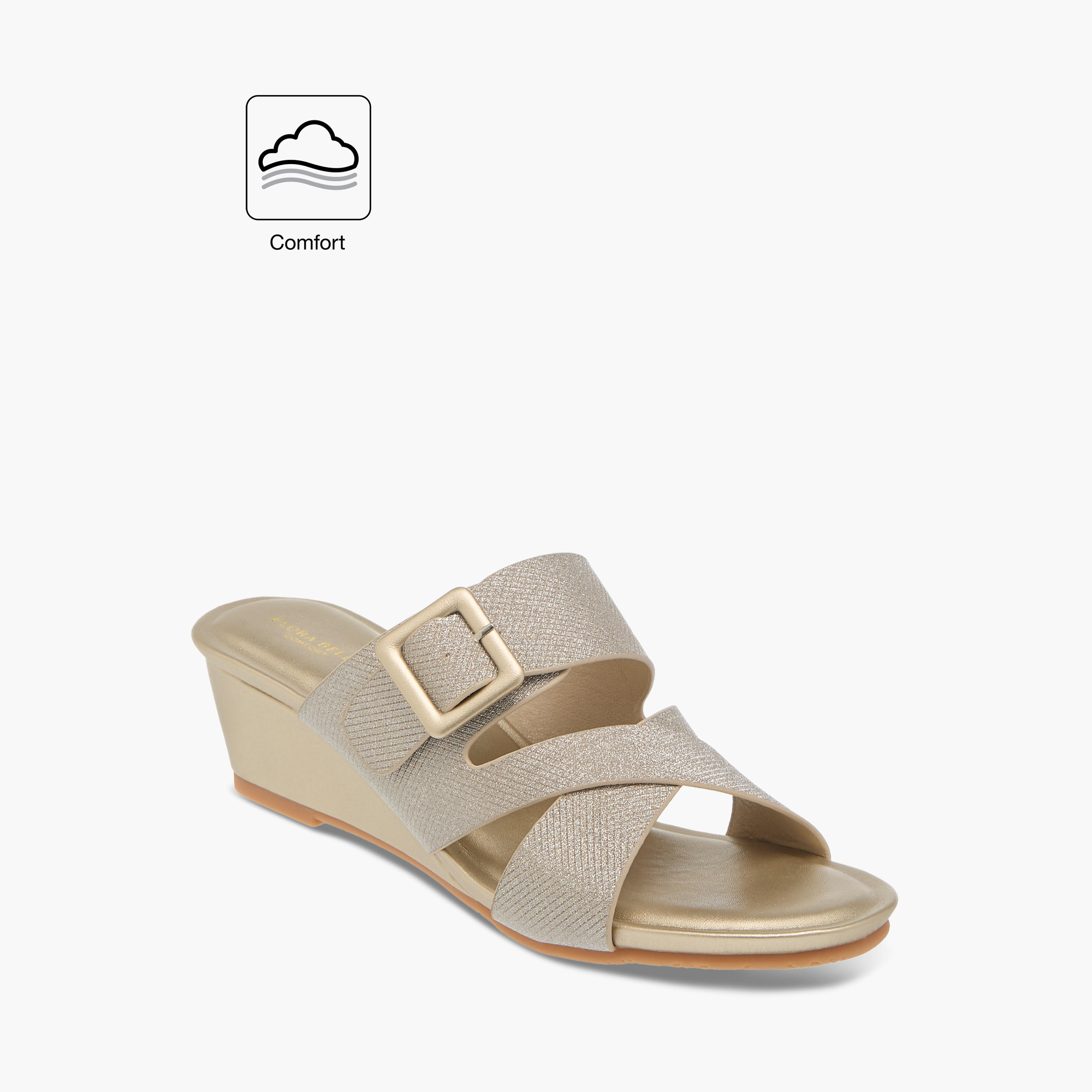 صندل مريح سهل الارتداء بارز الملمس بكعب ويدج من فلورا بيلا-women-shoes-sandals-heeled-image-2