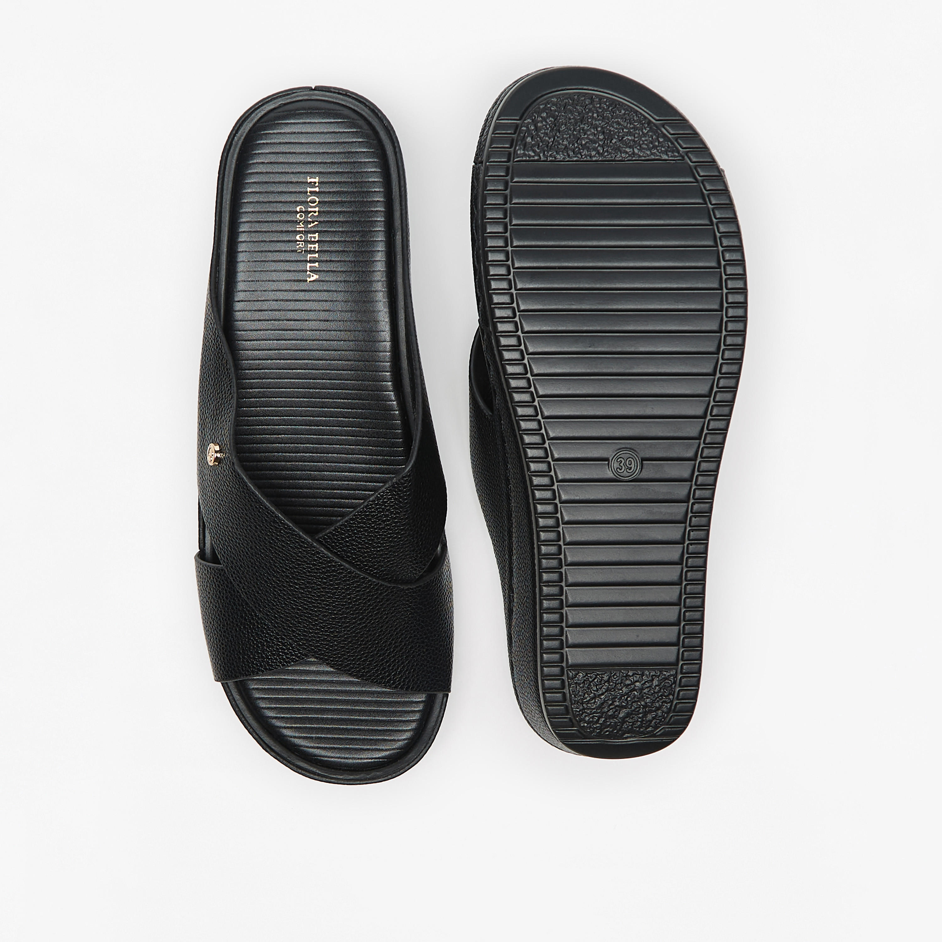 صندل سهل الارتداء بحزام متقاطع وكعب سميك وطبعات شعار من فلورا بيلا-women-shoes-sandals-heeled-image-9