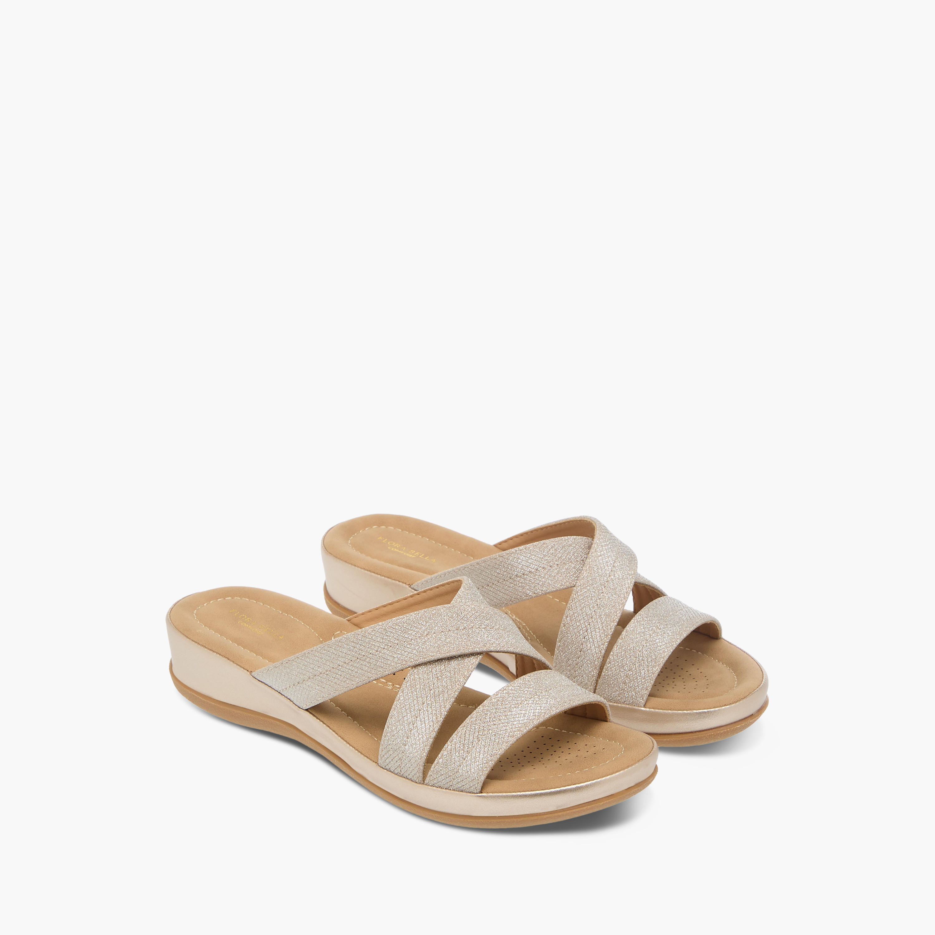 Flora Bella Textured Slip-On Strappy Comfort Sandals-women-shoes-sandals-heeled-image-1