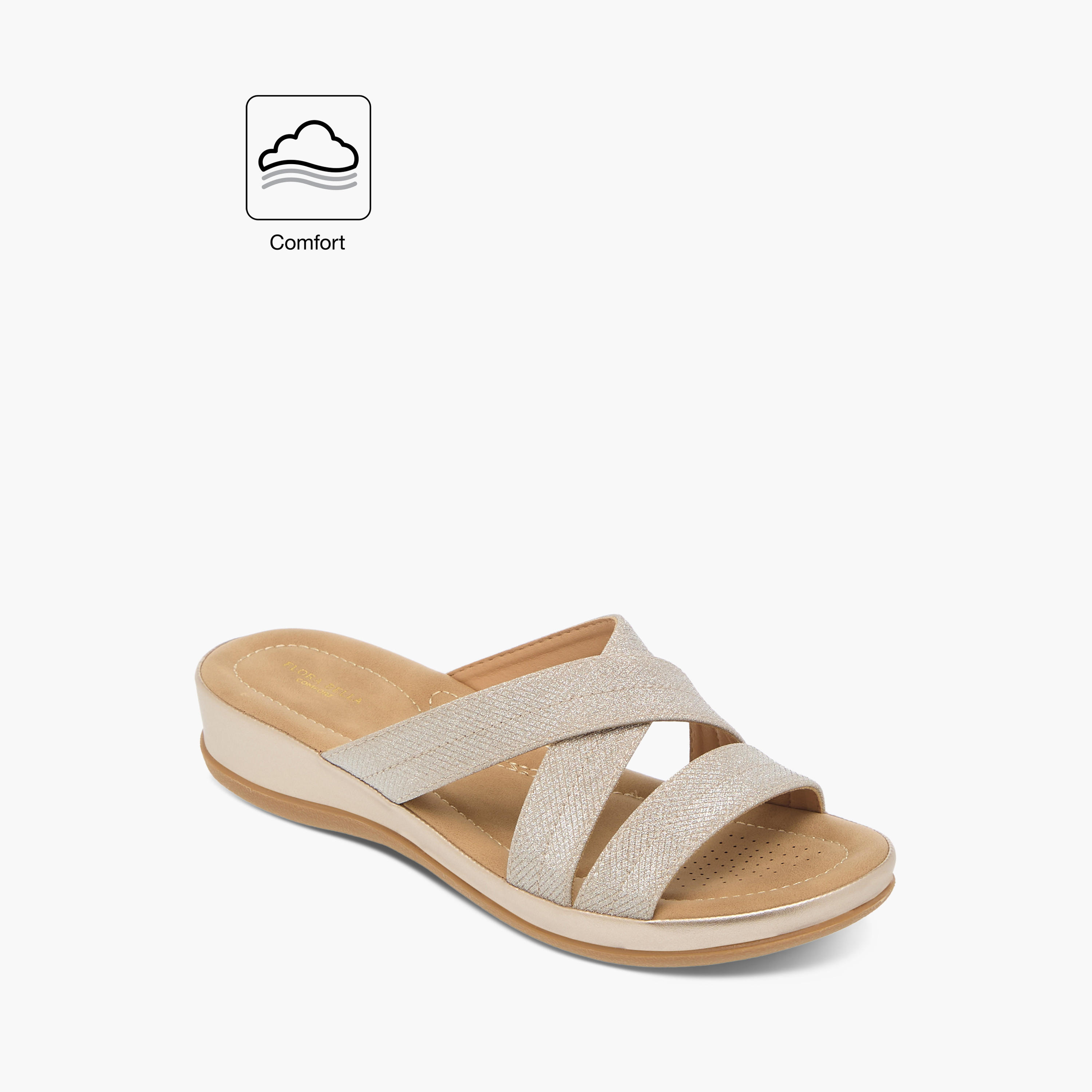 Flora Bella Textured Slip-On Strappy Comfort Sandals-women-shoes-sandals-heeled-image-2
