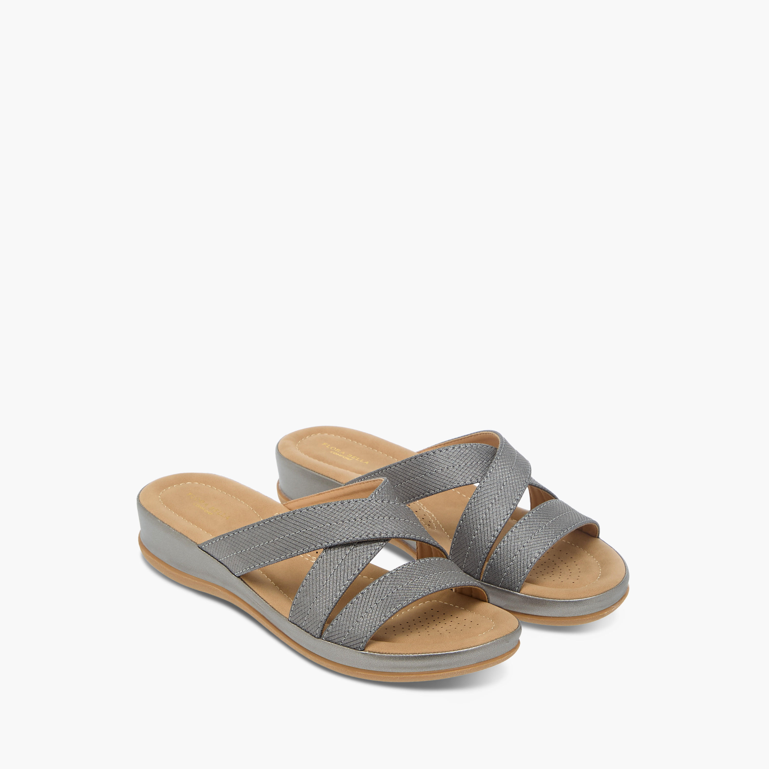 صندل مريح بارز الملمس سهل الارتداء بأحزمة من فلورا بيلا-women-shoes-sandals-heeled-image-1