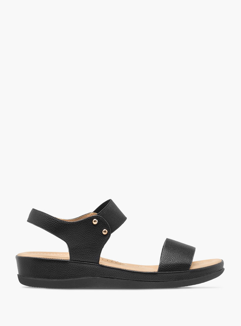 Flora Bella Solid Comfort Sandals with Elasticated Strap-women-shoes-flats-sandals-image-2
