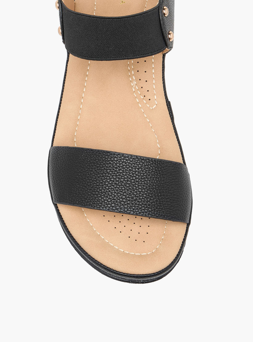 Flora Bella Solid Comfort Sandals with Elasticated Strap-women-shoes-flats-sandals-image-3