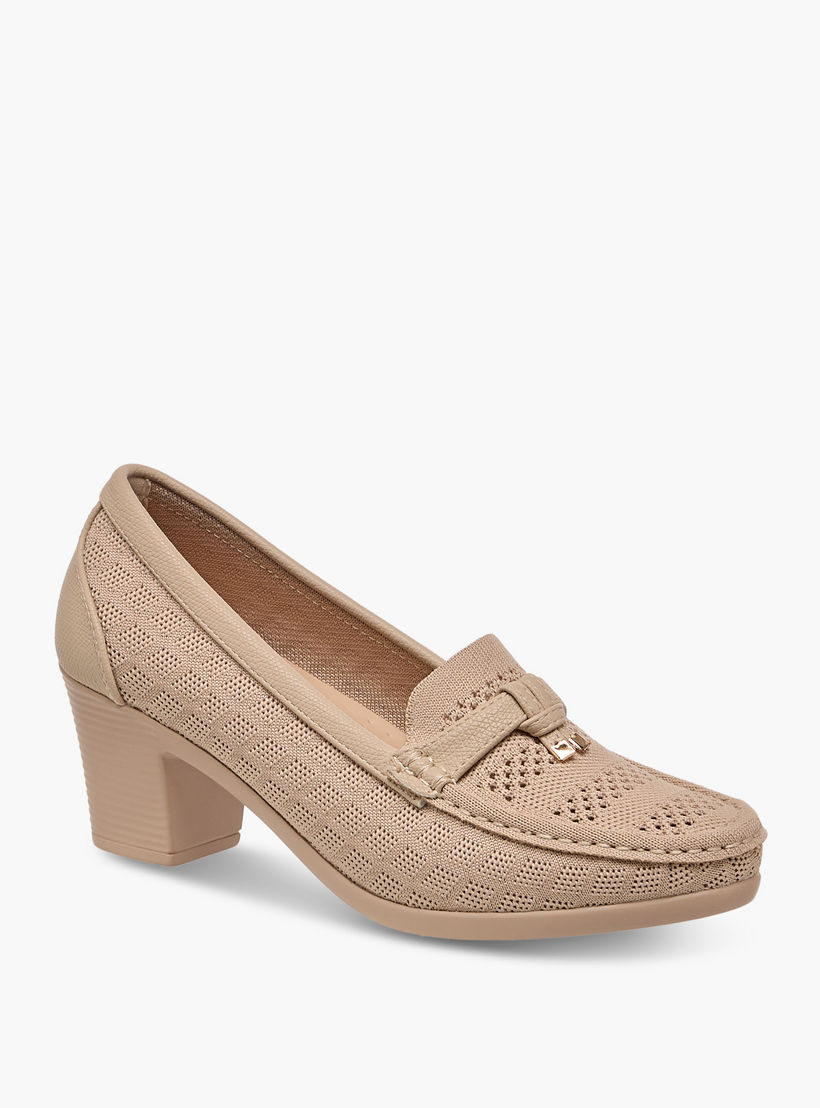 Flora Bella Textured Slip-On Block Heel Shoes-women-shoes-heels-image-2