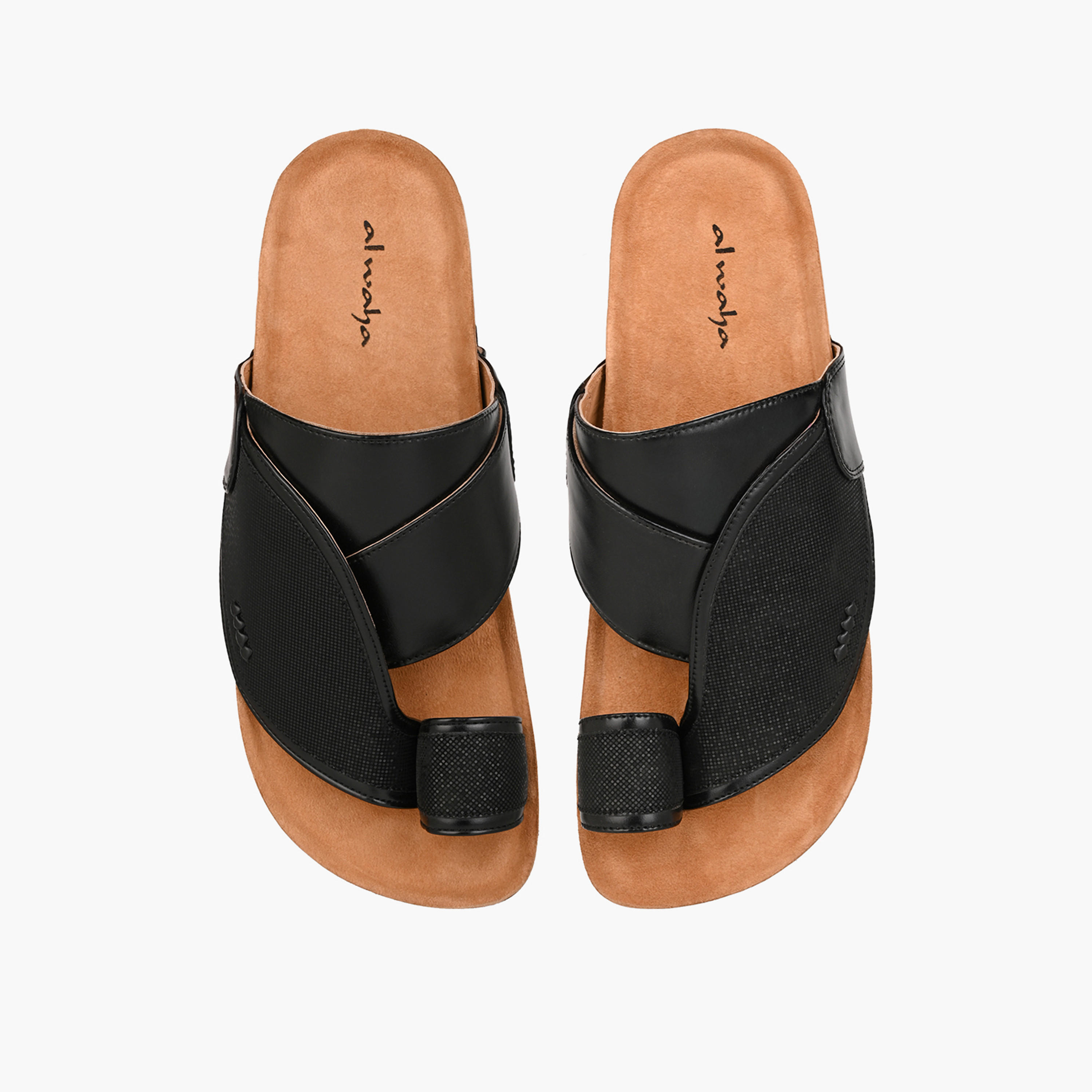 صندل عربي جلد بملمس بارز للرجال من الواحة-men-shoes-sandals-image-1