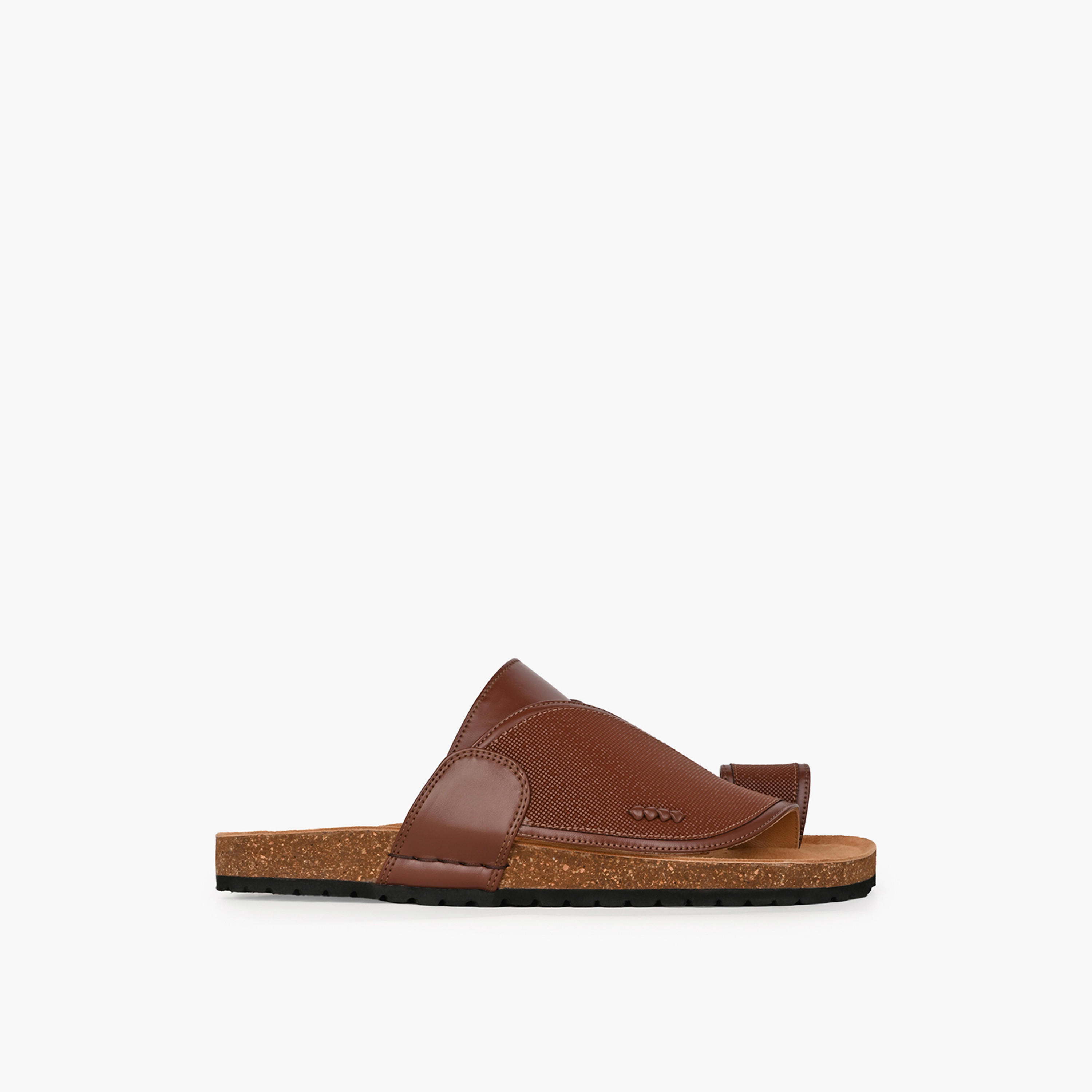 Al Waha Men Textured Leather Arabic Sandals-men-shoes-sandals-image-2