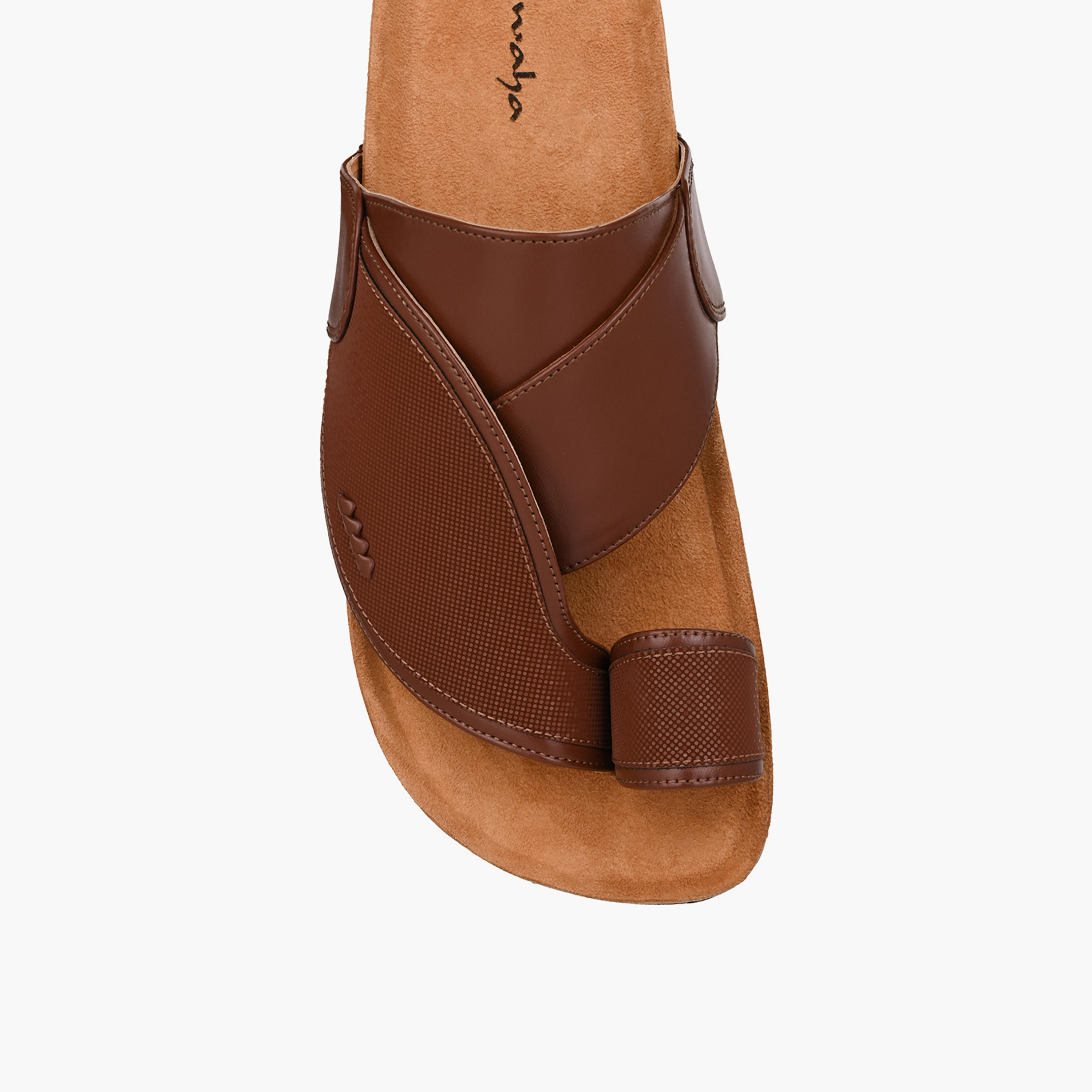 Al Waha Men Textured Leather Arabic Sandals-men-shoes-sandals-image-4