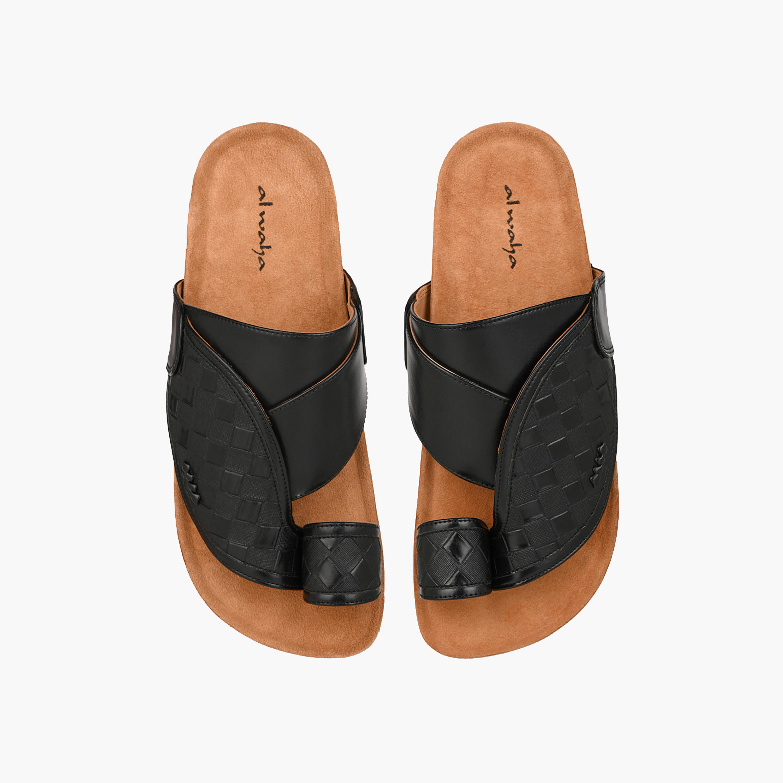 Al Waha Men Textured Leather Arabic Sandals-men-shoes-sandals-image-1