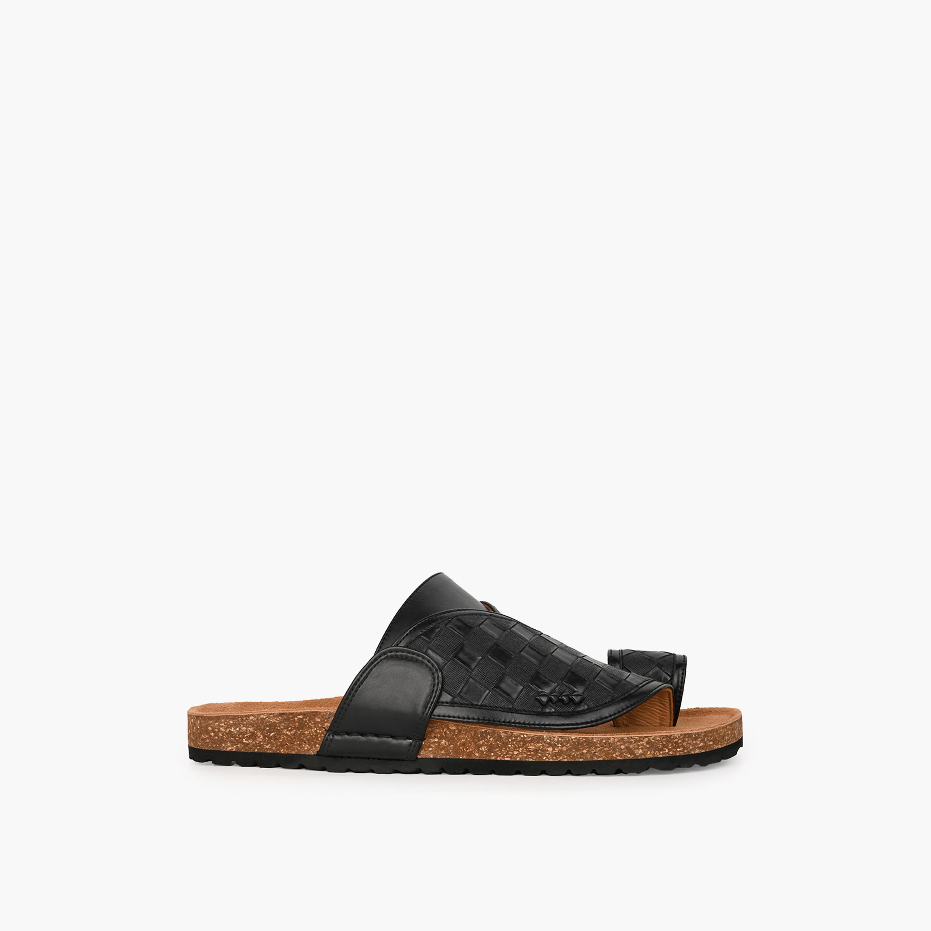 Al Waha Men Textured Leather Arabic Sandals-men-shoes-sandals-image-2