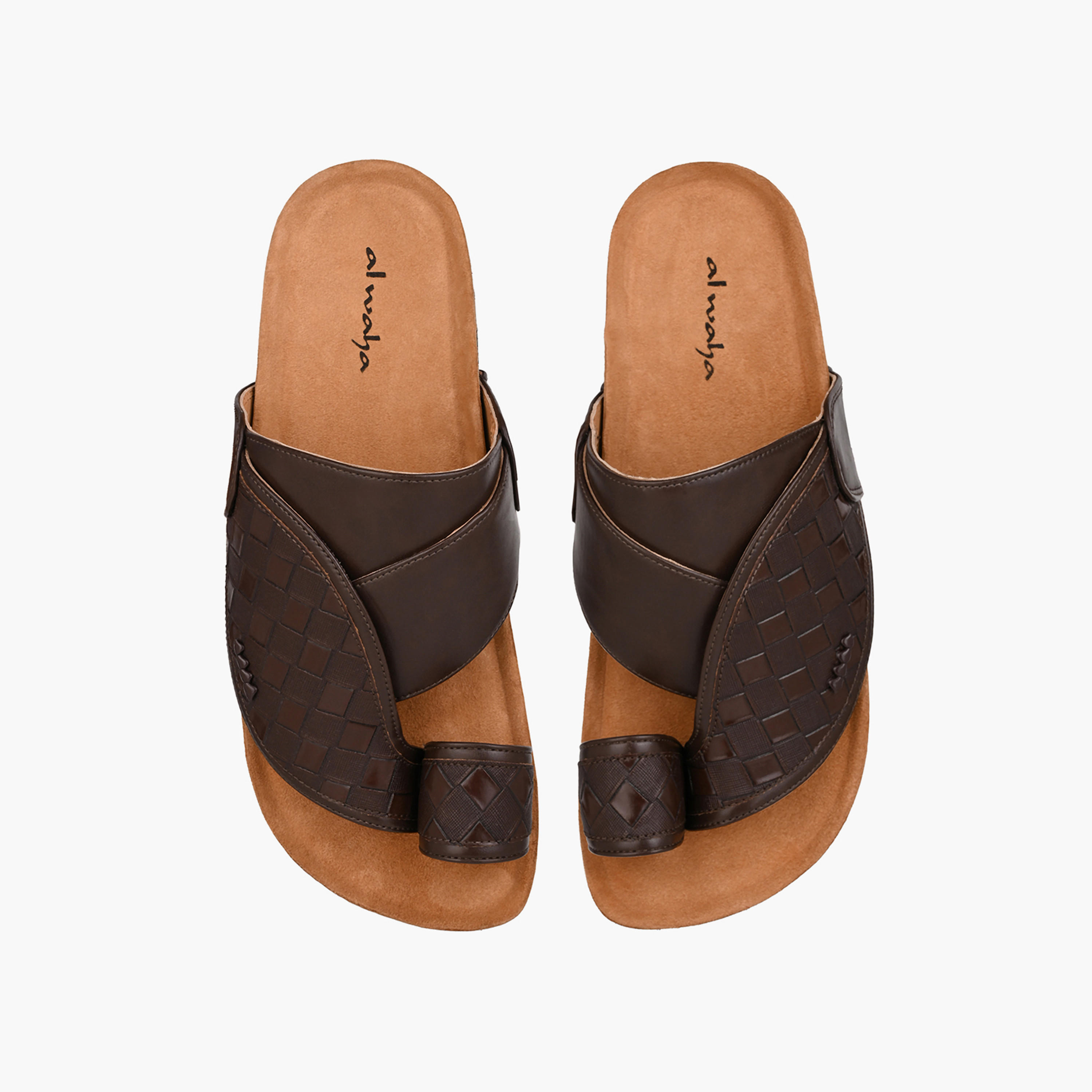 Al Waha Men Textured Leather Arabic Sandals-men-shoes-sandals-image-1