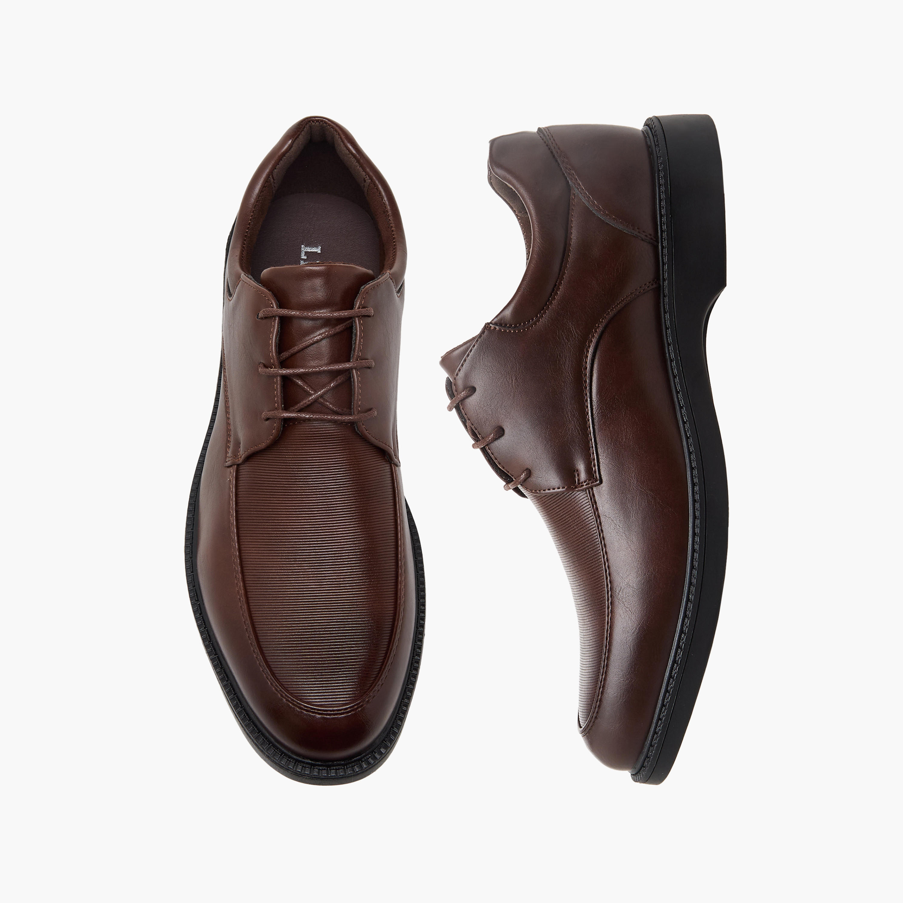 LBL by Shoexpress Men Ribbed Lace-Up Derby Shoes-men-shoes-formalshoes-image-1