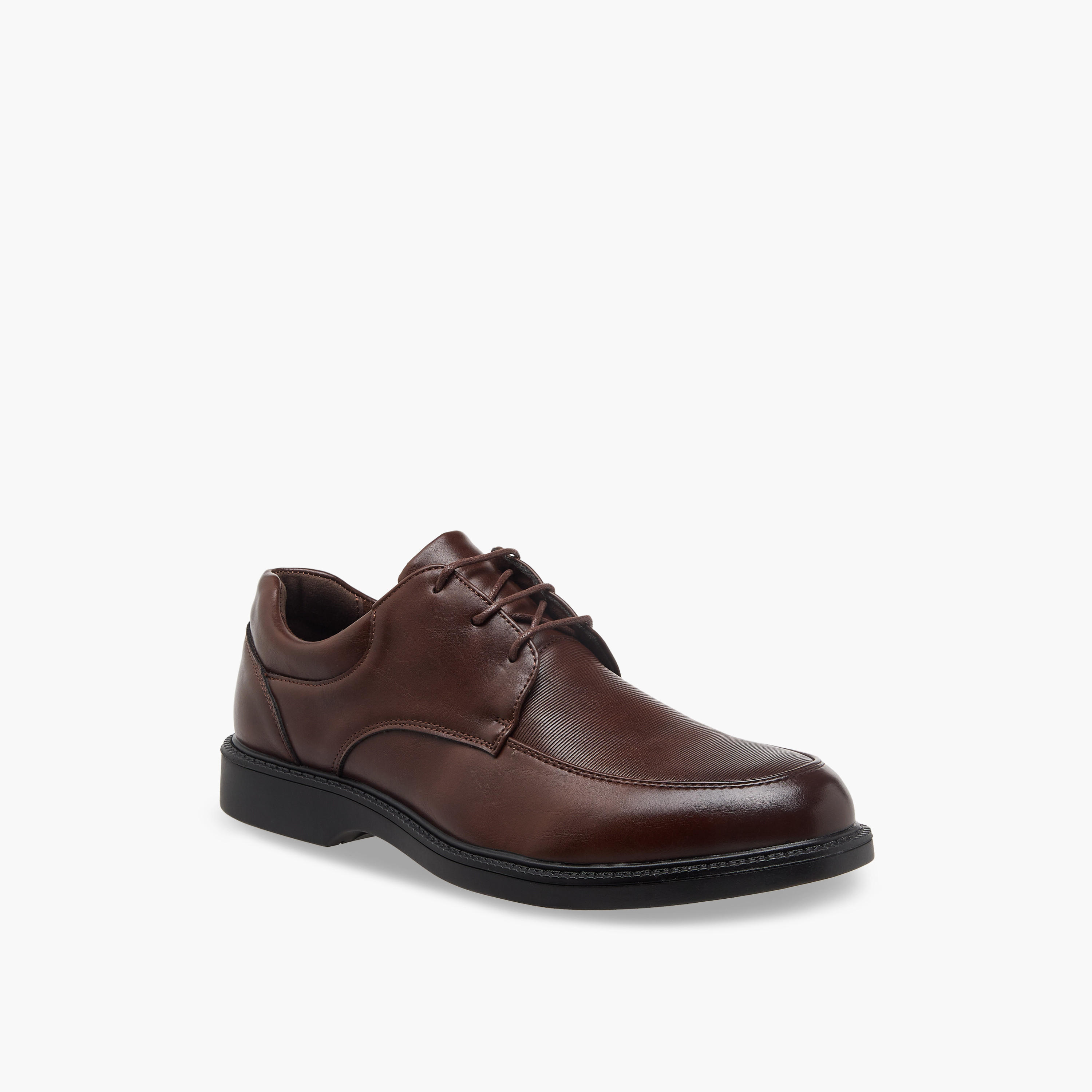 LBL by Shoexpress Men Ribbed Lace-Up Derby Shoes-men-shoes-formalshoes-image-2