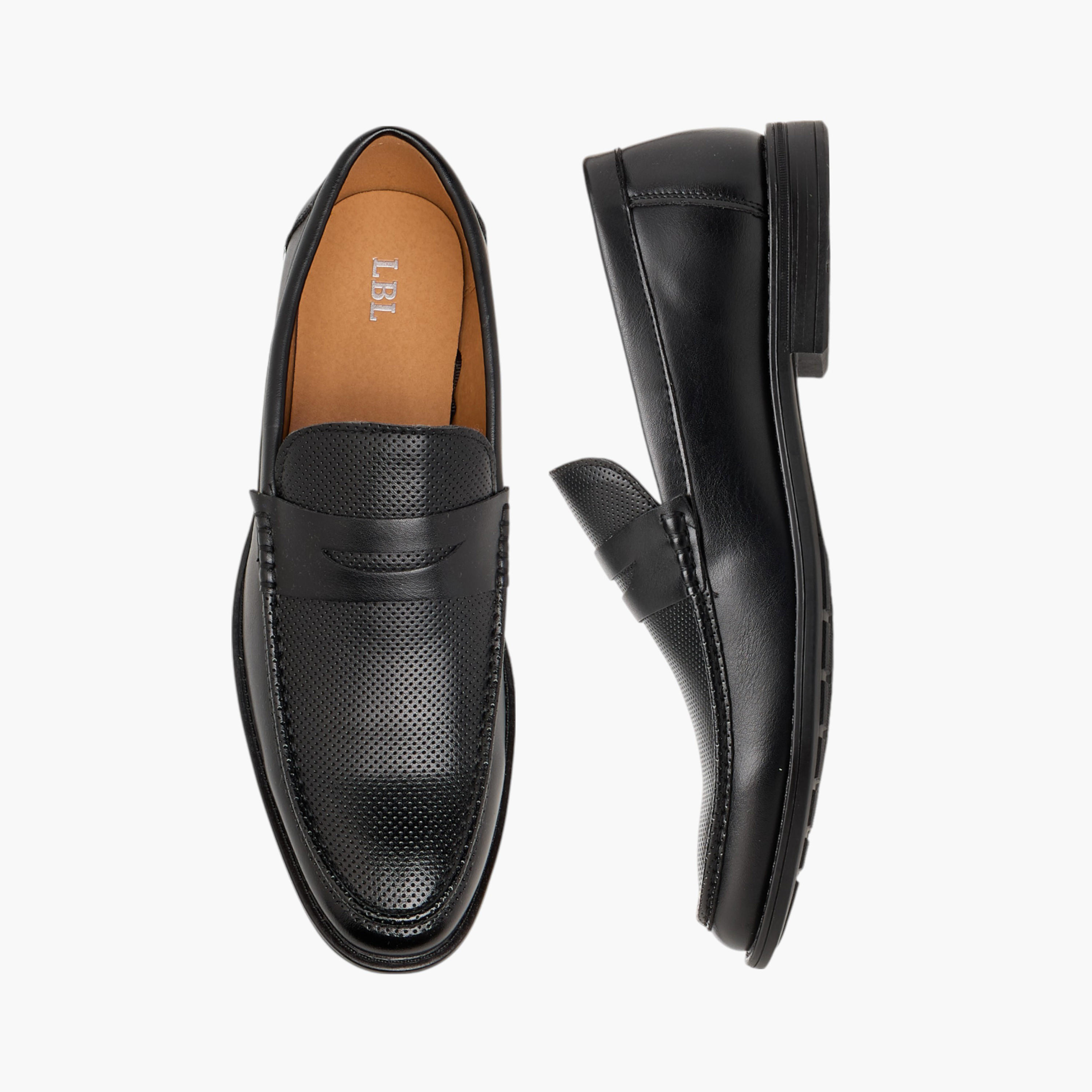 LBL by Shoexpress Textured Slip-On Loafers-men-shoes-loafersandmoccasins-image-1