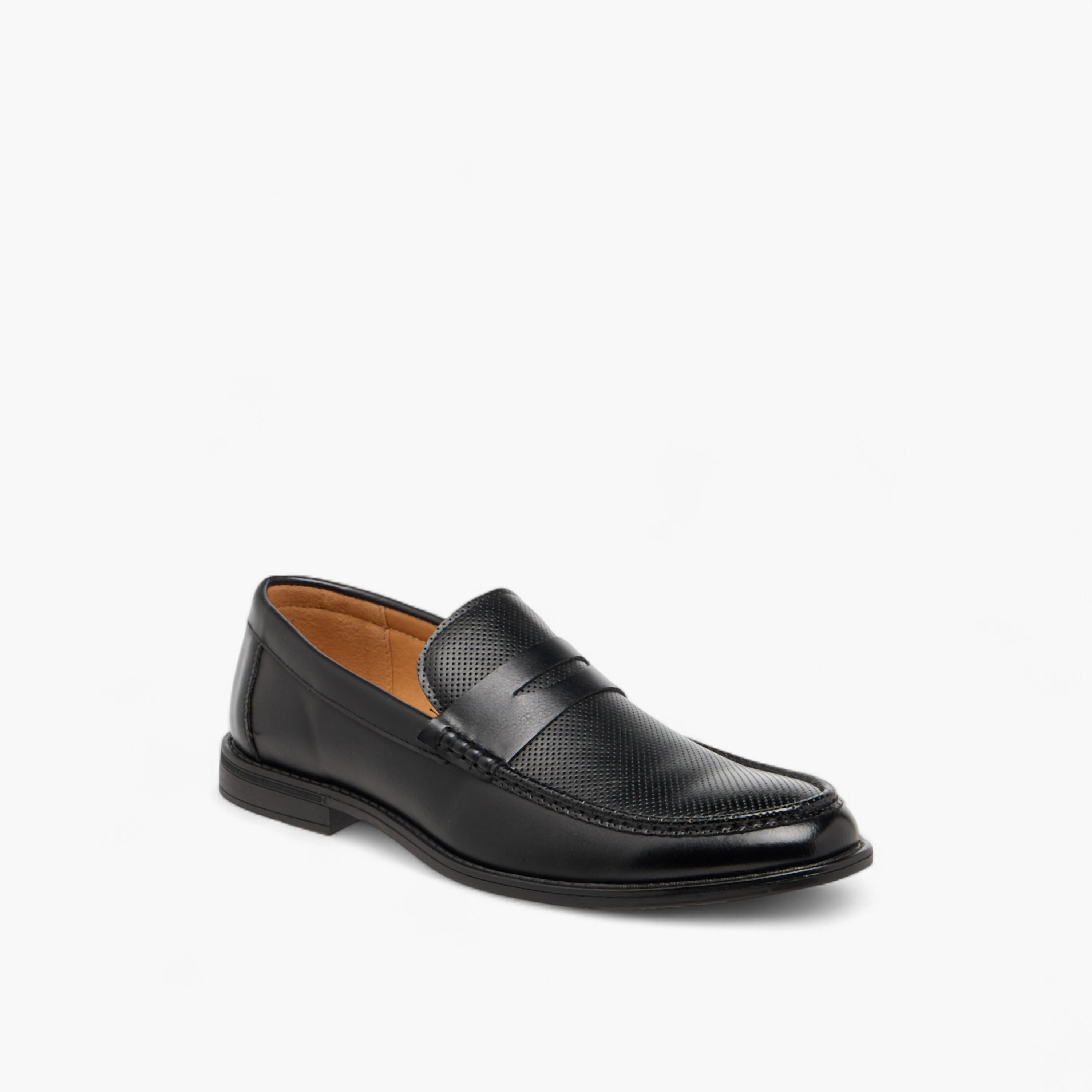 LBL by Shoexpress Textured Slip-On Loafers-men-shoes-loafersandmoccasins-image-2