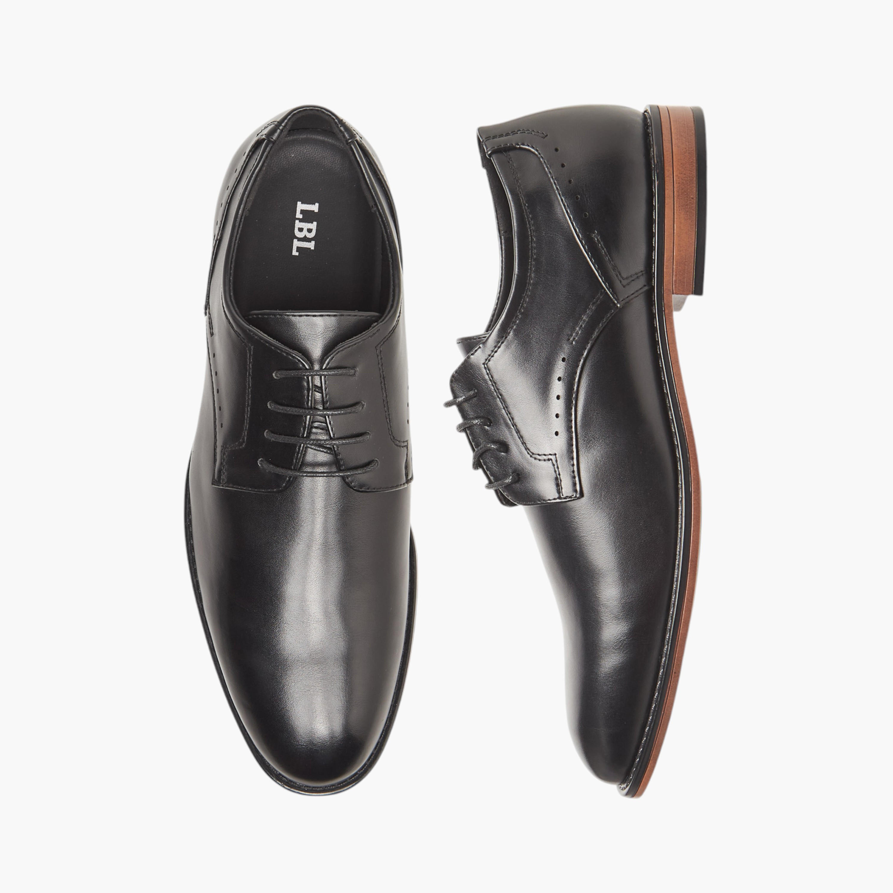 LBL by Shoexpress Solid Derby Shoes with Lace-Up Closure-men-shoes-formalshoes-image-1