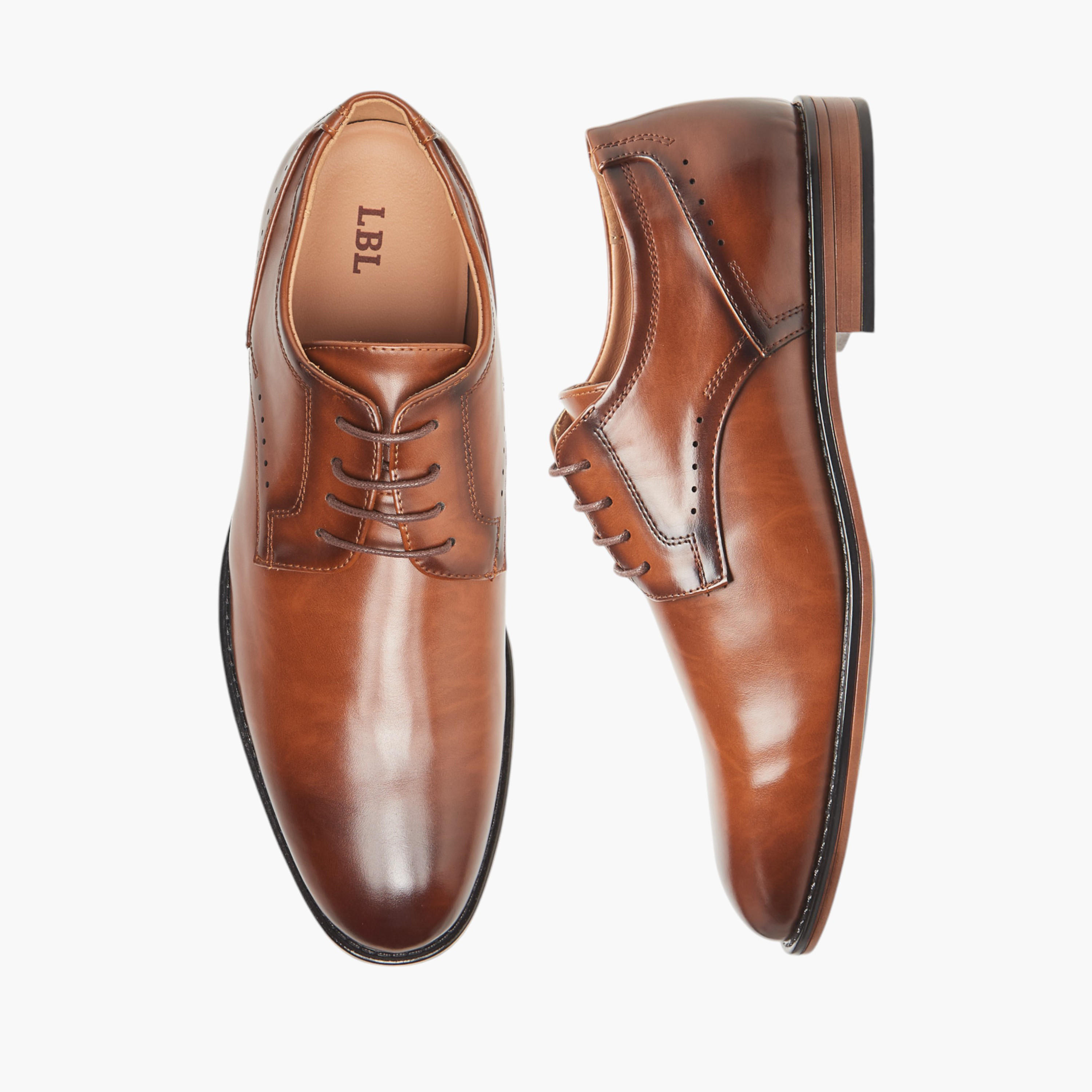 LBL by Shoexpress Solid Derby Shoes with Lace-Up Closure-men-shoes-formalshoes-image-1