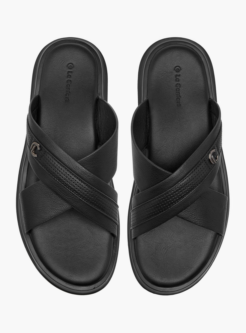 صندل مريح بارز الملمس سهل الارتداء بحزام متقاطع من لو كونفورت-men-shoes-sandals-image-1