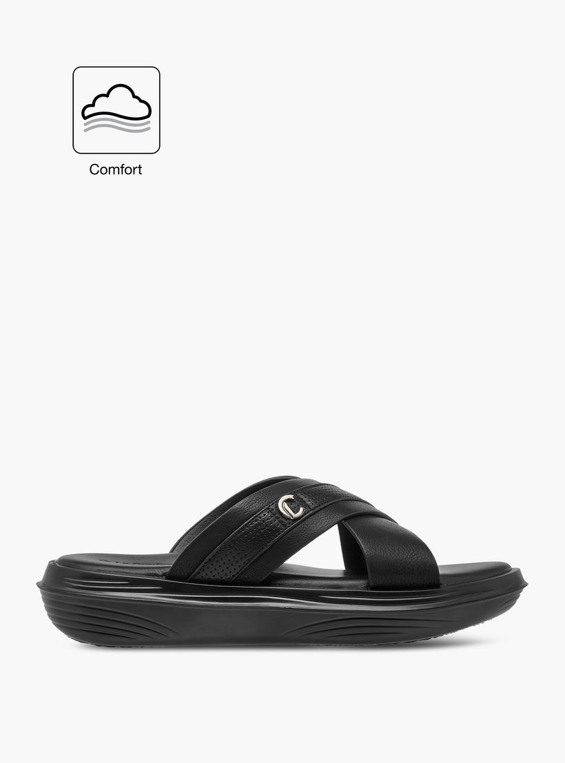 صندل مريح بارز الملمس سهل الارتداء بحزام متقاطع من لو كونفورت-men-shoes-sandals-image-2